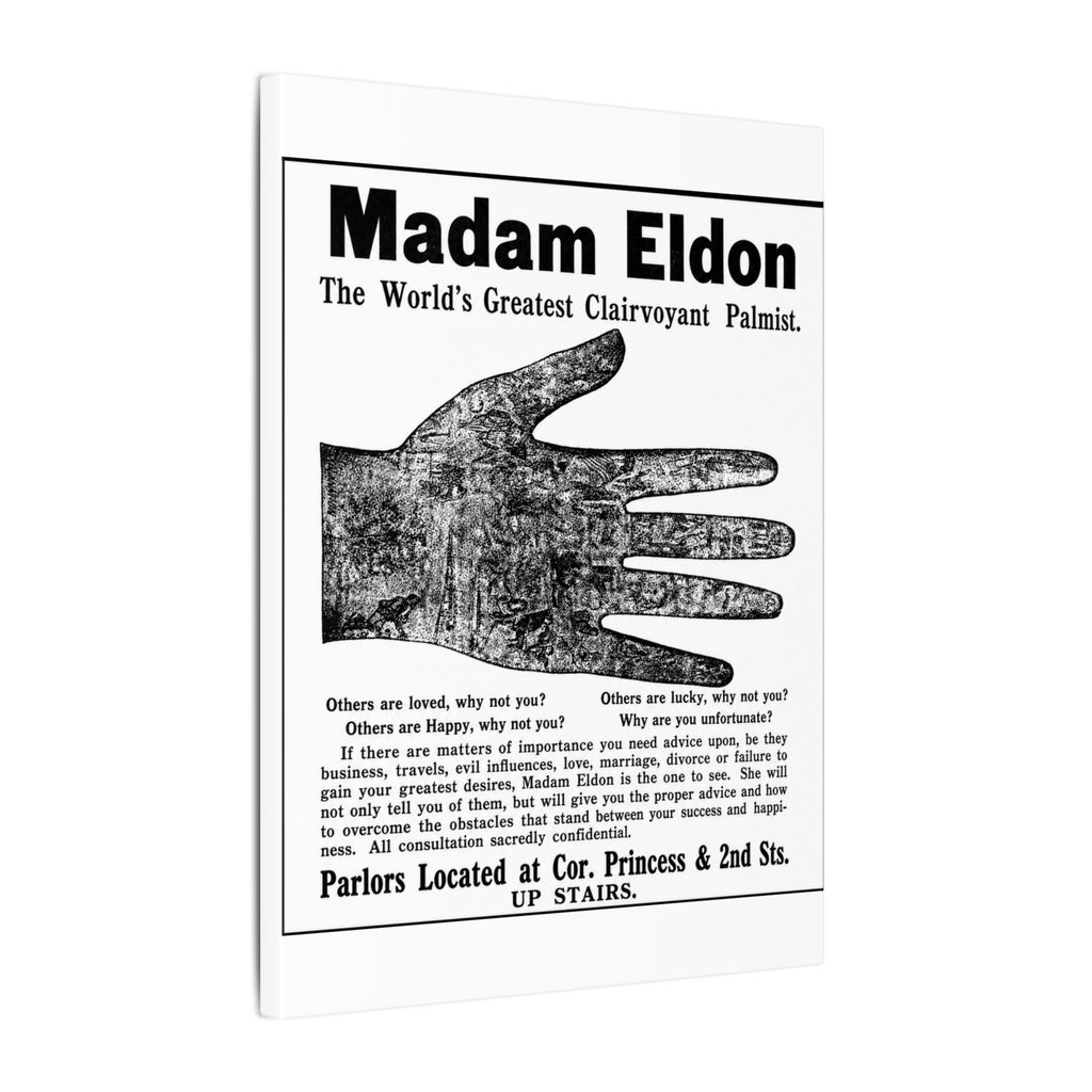 Madam Eldon Clairvoyant — Vintage NC Newspaper Ad Canvas Print
