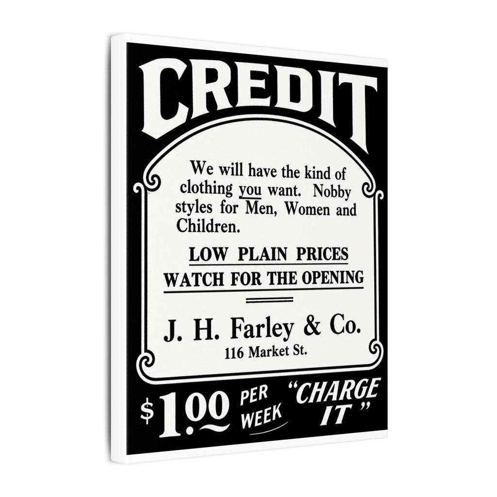 J.H. Farley & Co. — Vintage NC Newspaper Ad Canvas Print
