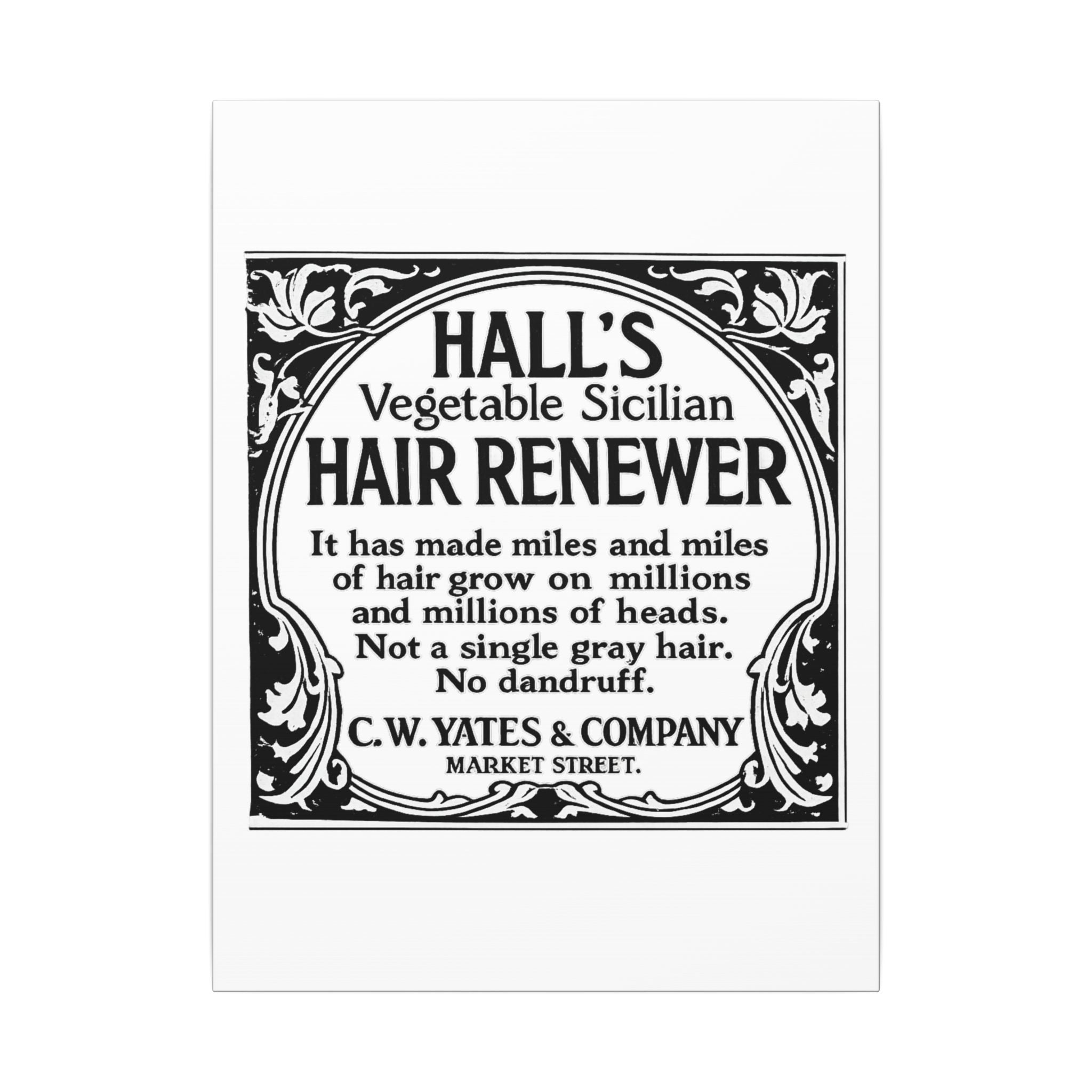 Hall's Hair Renewer — Vintage NC Newspaper Ad Canvas Print