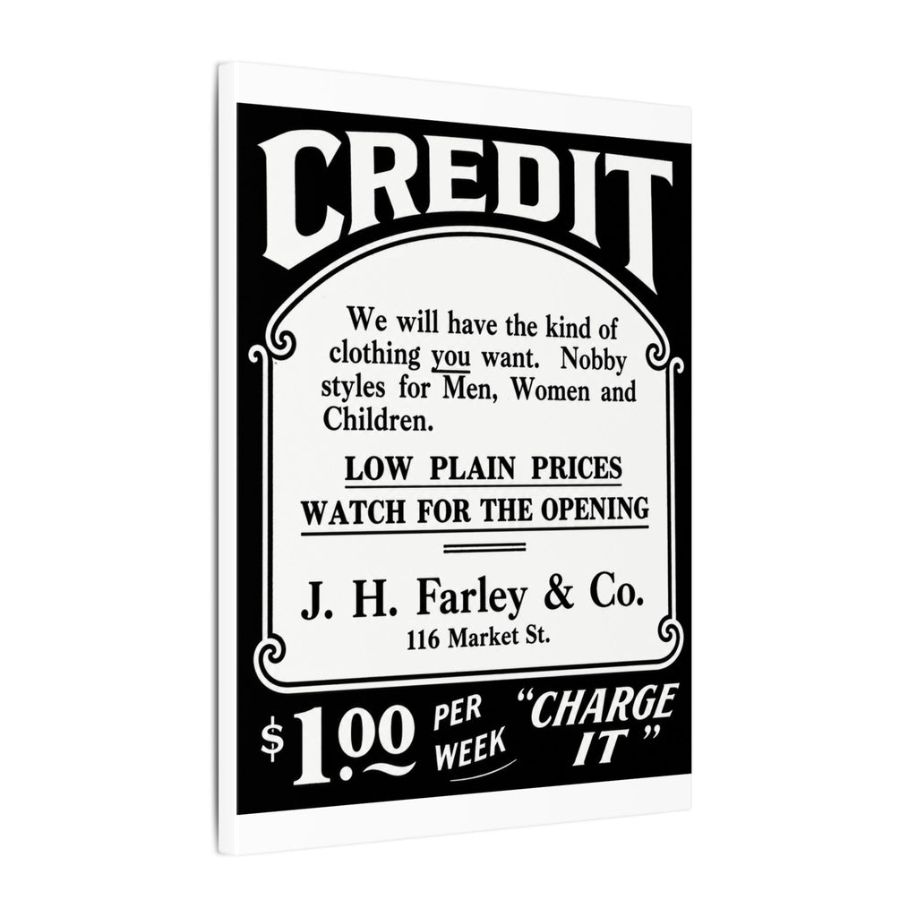 J.H. Farley & Co. — Vintage NC Newspaper Ad Canvas Print