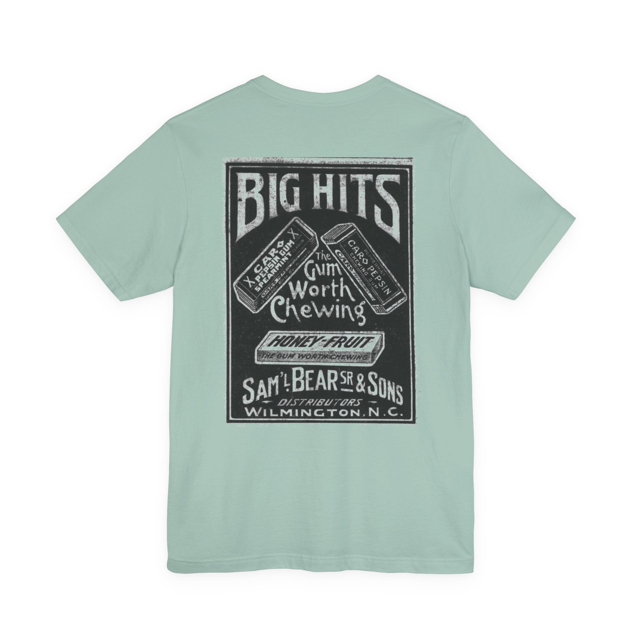 Saml Bear & Sons Big Hits Gum — Vintage NC Newspaper Ad T-Shirt