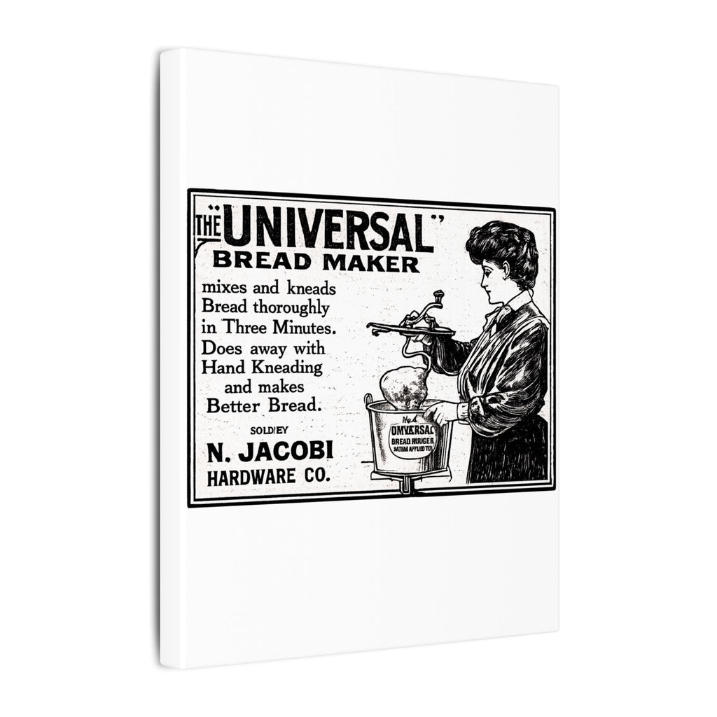The Universal Bread Maker - Vintage NC Newspaper Ad Canvas Print