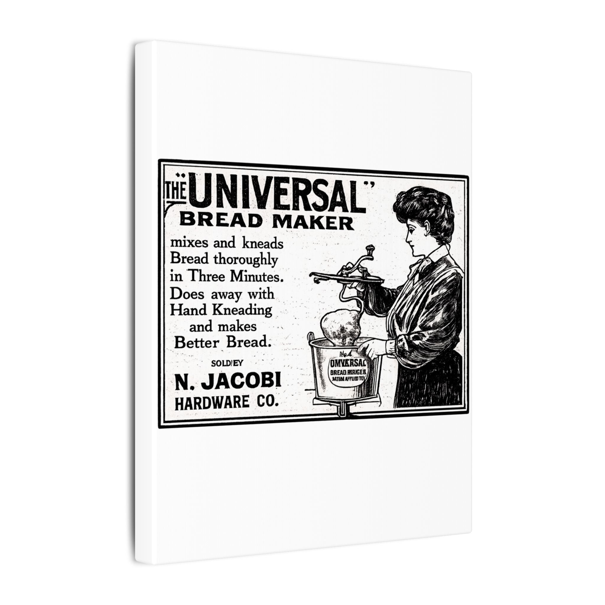 The Universal Bread Maker - Vintage NC Newspaper Ad Canvas Print