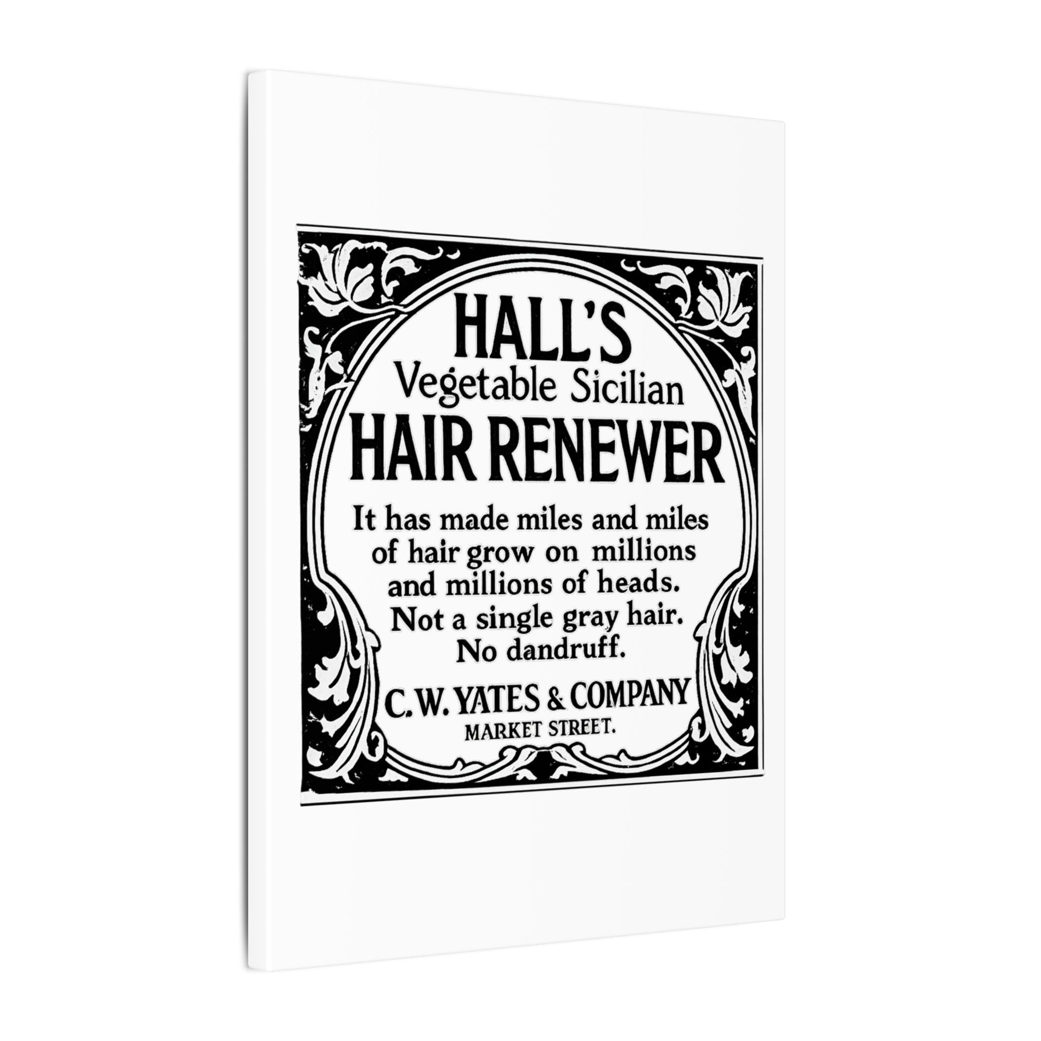 Hall's Hair Renewer — Vintage NC Newspaper Ad Canvas Print