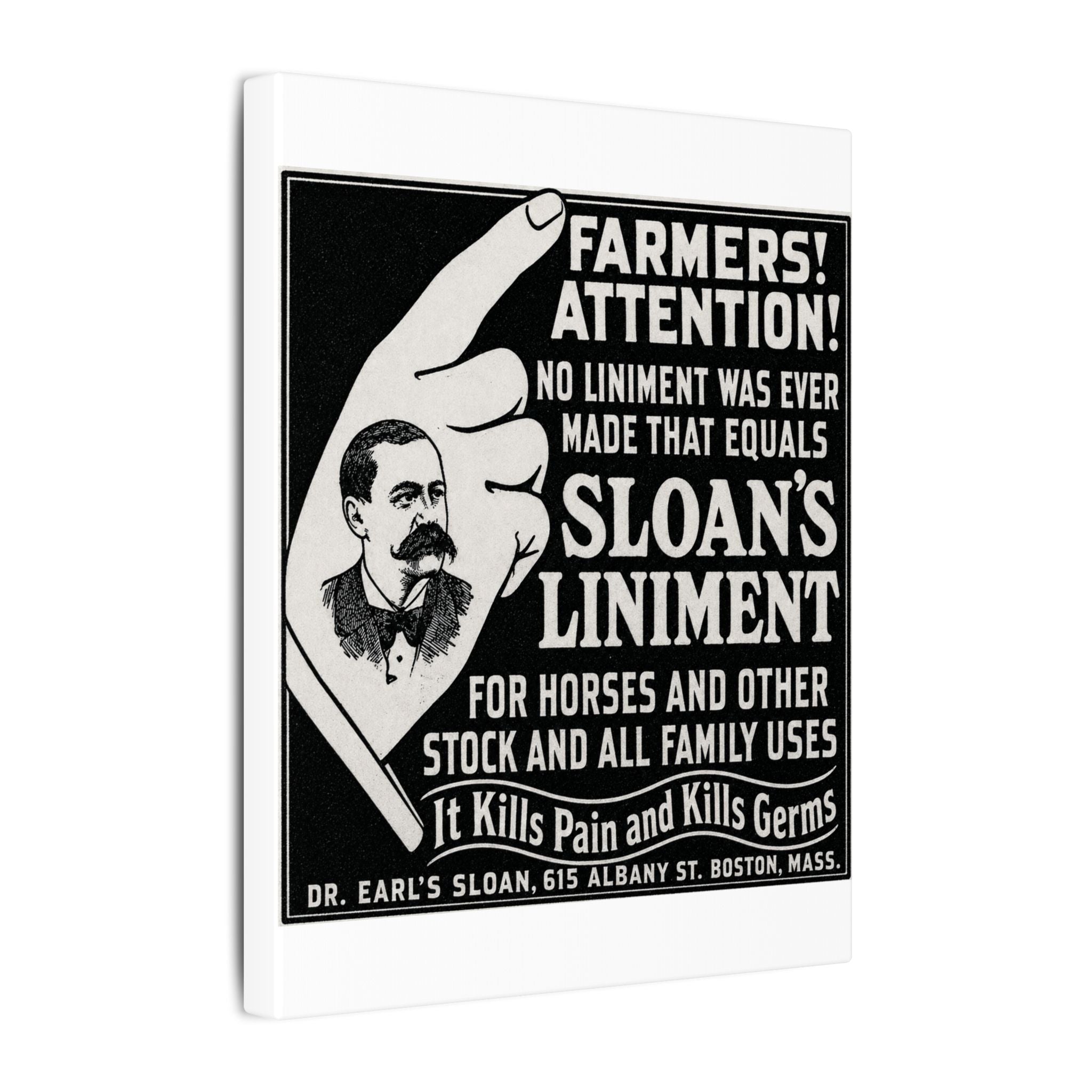 Dr. Sloan's Liniment — Vintage NC Newspaper Ad Canvas Print