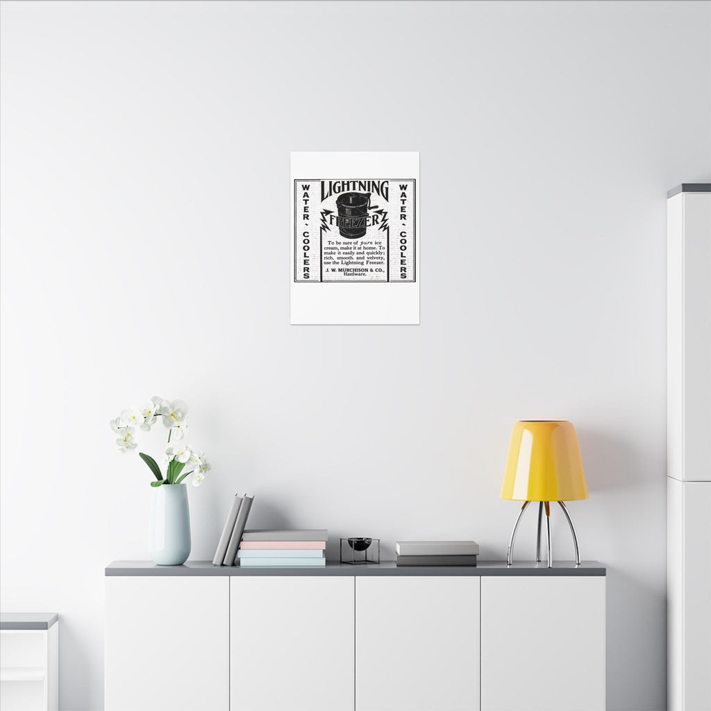 Lightning Freezer — Vintage NC Newspaper Ad Canvas Print