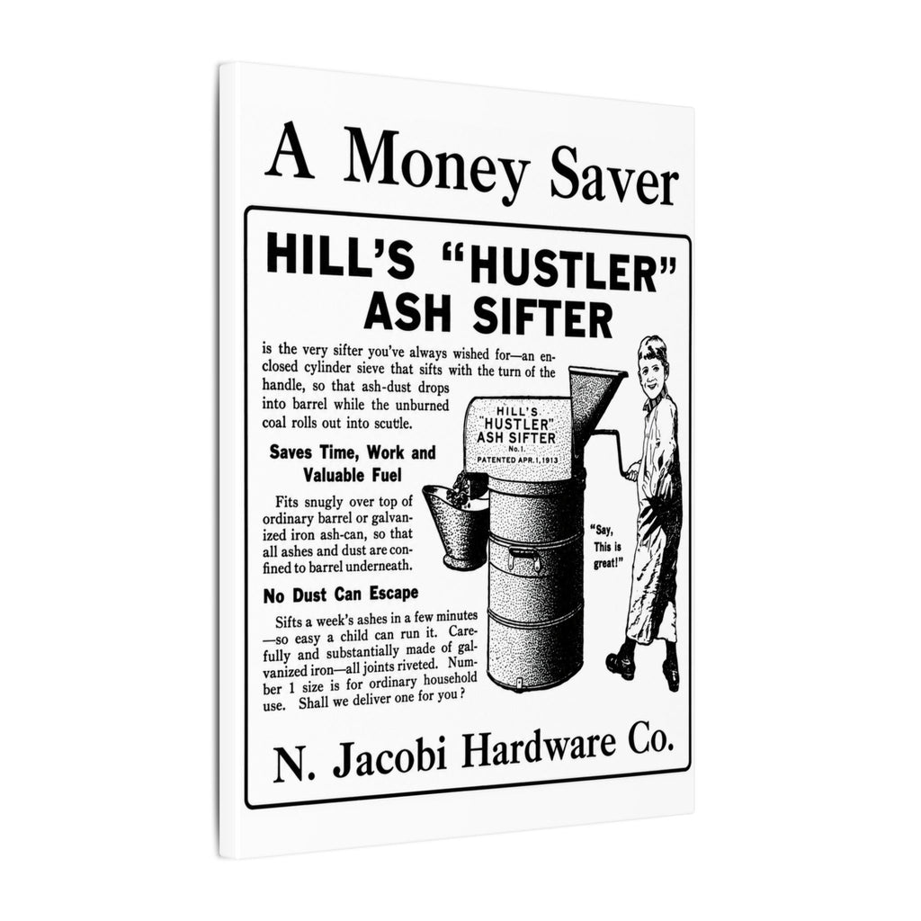 N. Jacobi Hardware - Hill's Ash Sifter — Vintage NC Newspaper Ad Canvas Print