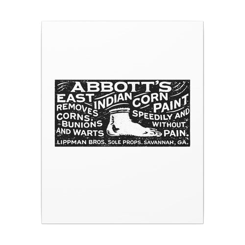 Abbott's East Indian Corn Paint — Vintage NC Newspaper Ad Canvas Print