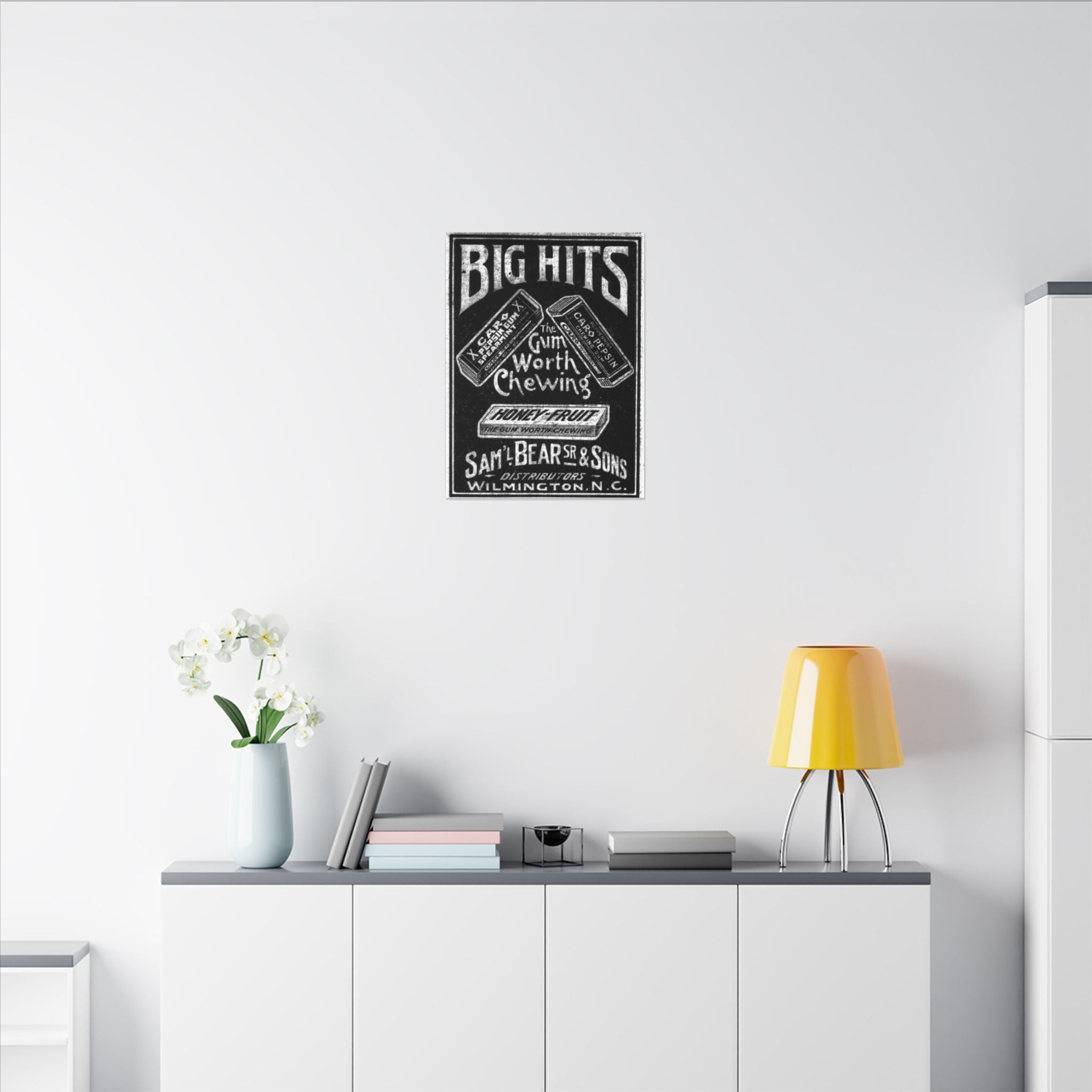 Saml Bear & Sons Big Hits Gum — Vintage NC Newspaper Ad Canvas Print