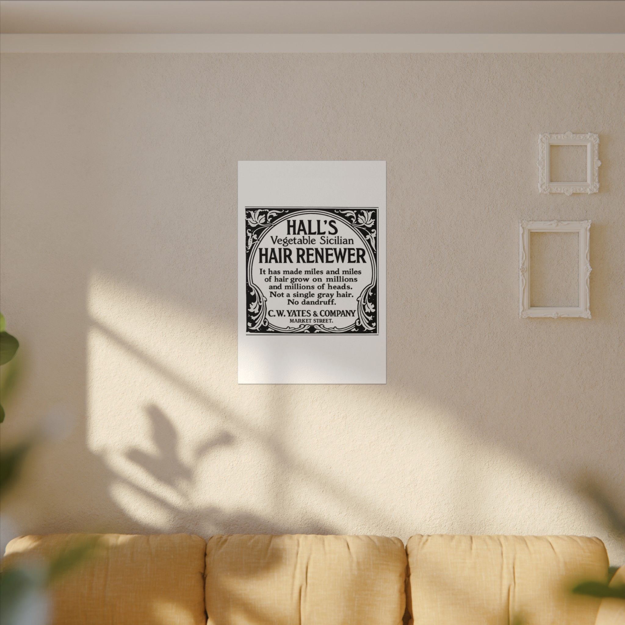 Hall's Hair Renewer — Vintage NC Newspaper Ad Canvas Print