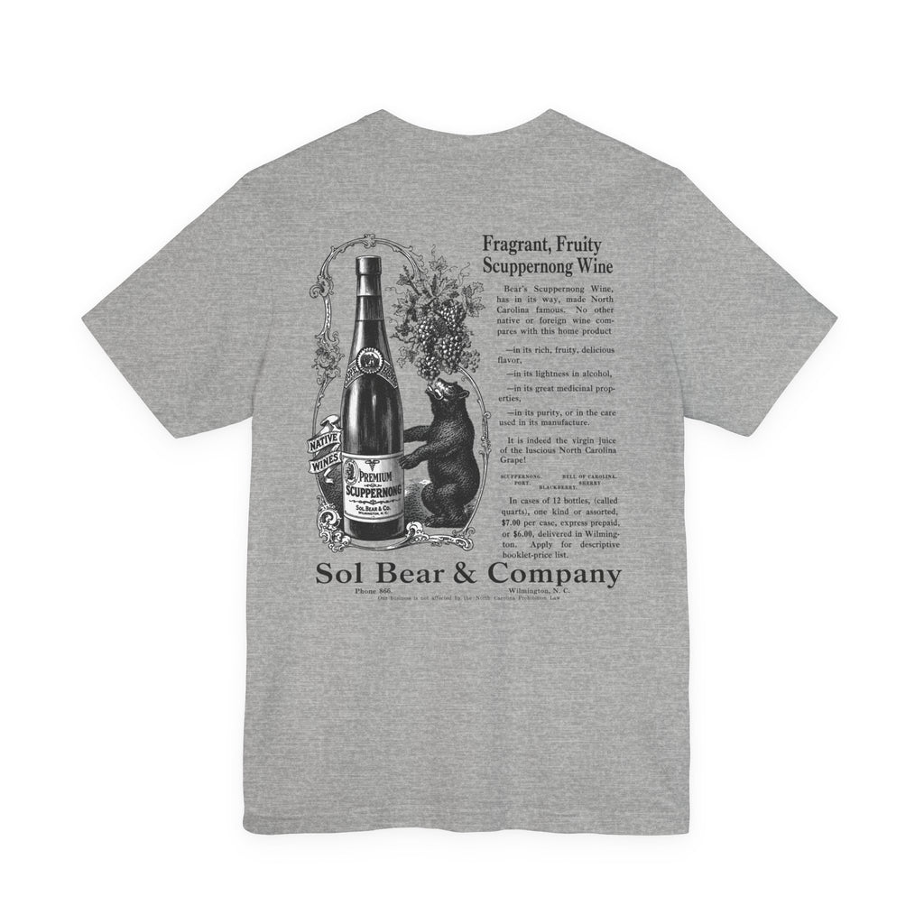 Sol Bear & Co. Scuppernong Wine — Vintage NC Newspaper Ad T-Shirt