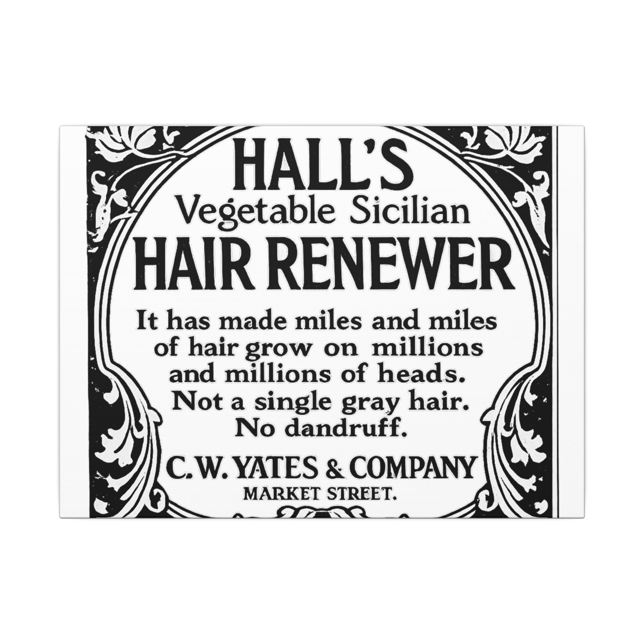 Hall's Hair Renewer — Vintage NC Newspaper Ad Canvas Print