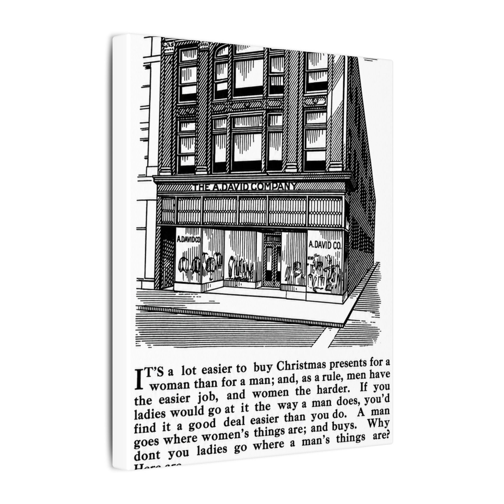 A. David & Co. — Vintage NC Newspaper Ad Canvas Print