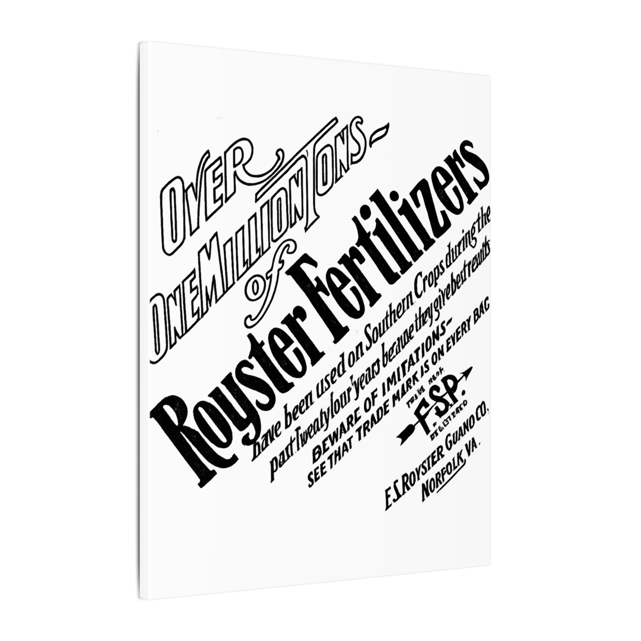 F.S. Royster Fertilizer Co. — Vintage NC Newspaper Ad Canvas Print