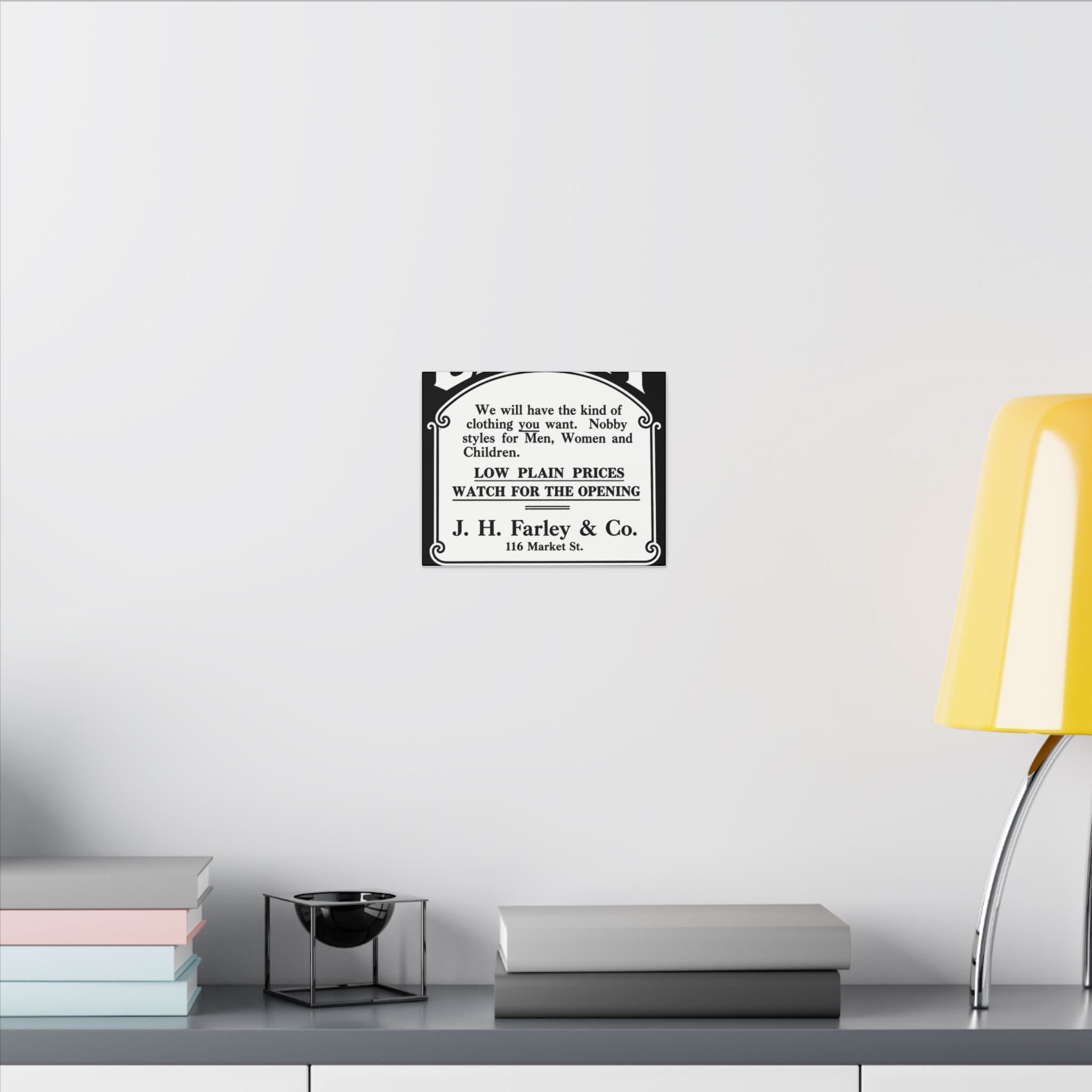J.H. Farley & Co. — Vintage NC Newspaper Ad Canvas Print