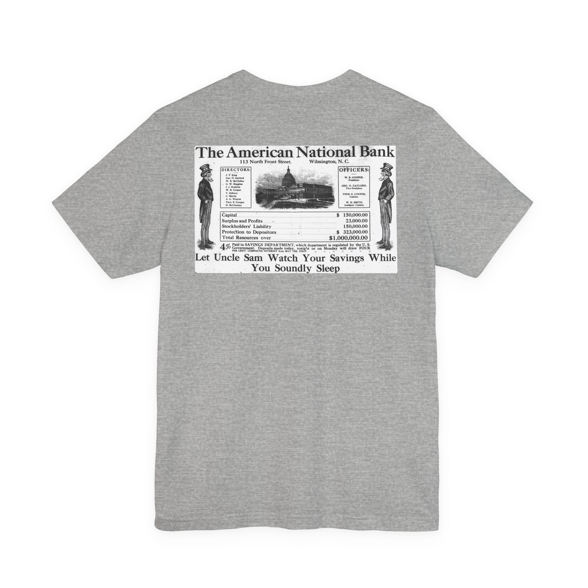 American National Bank — Vintage NC Newspaper Ad T-Shirt
