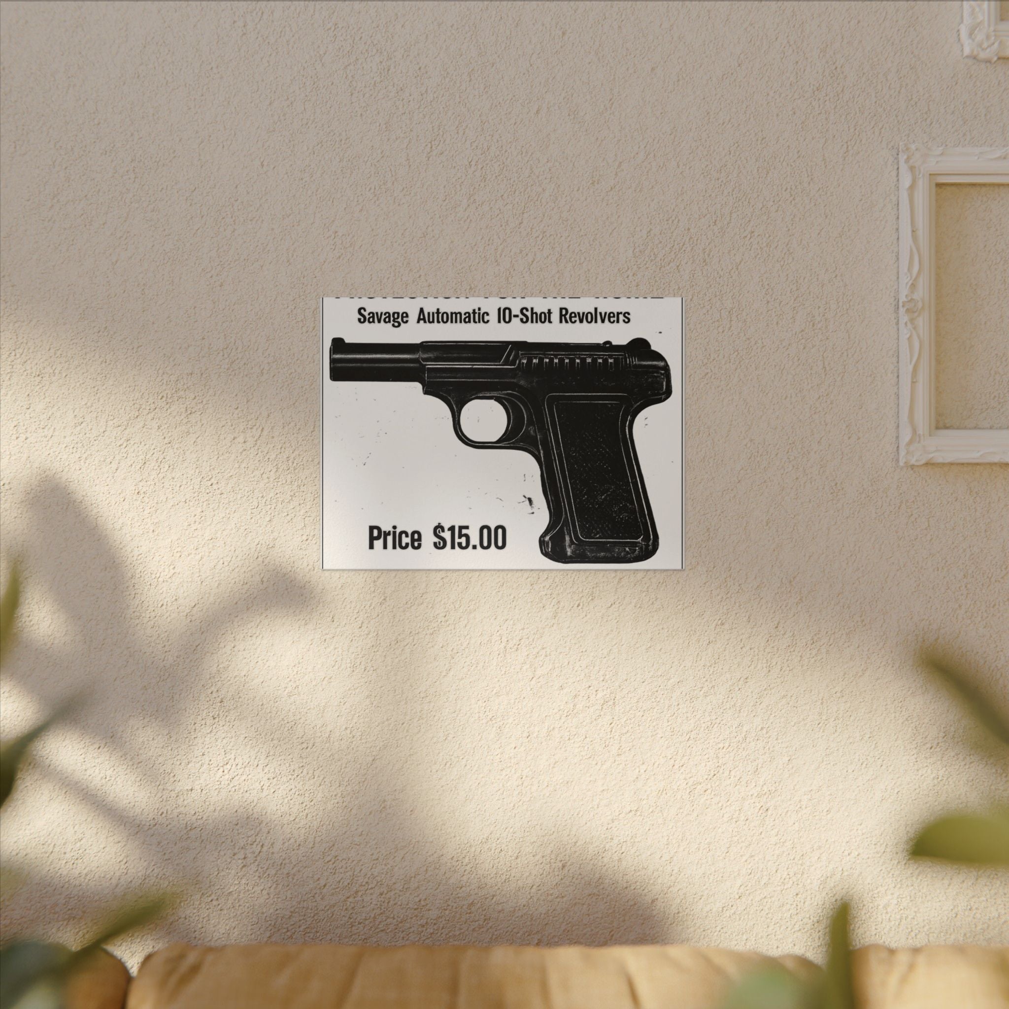 Savage Pistol — Vintage NC Newspaper Ad Canvas Print
