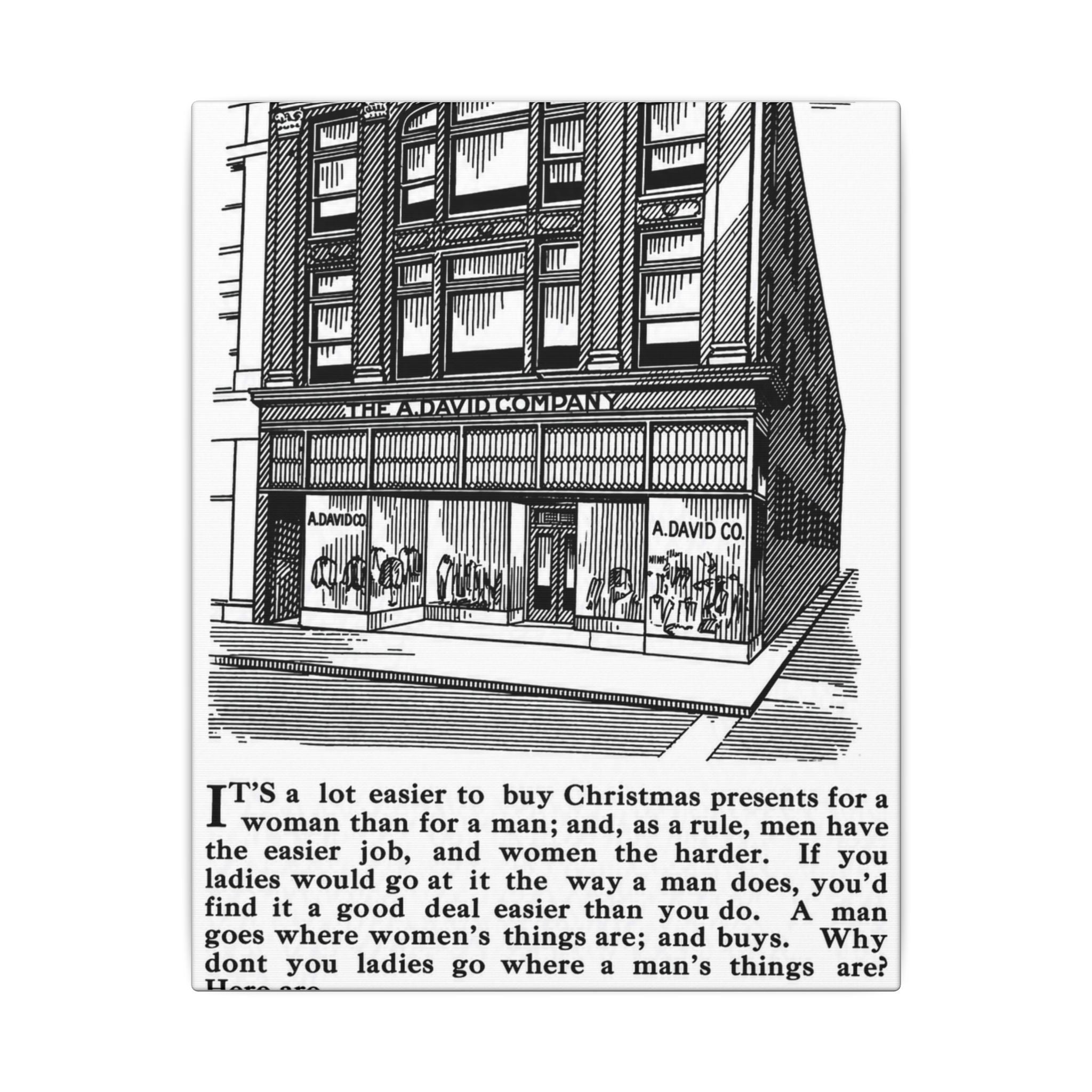A. David & Co. — Vintage NC Newspaper Ad Canvas Print
