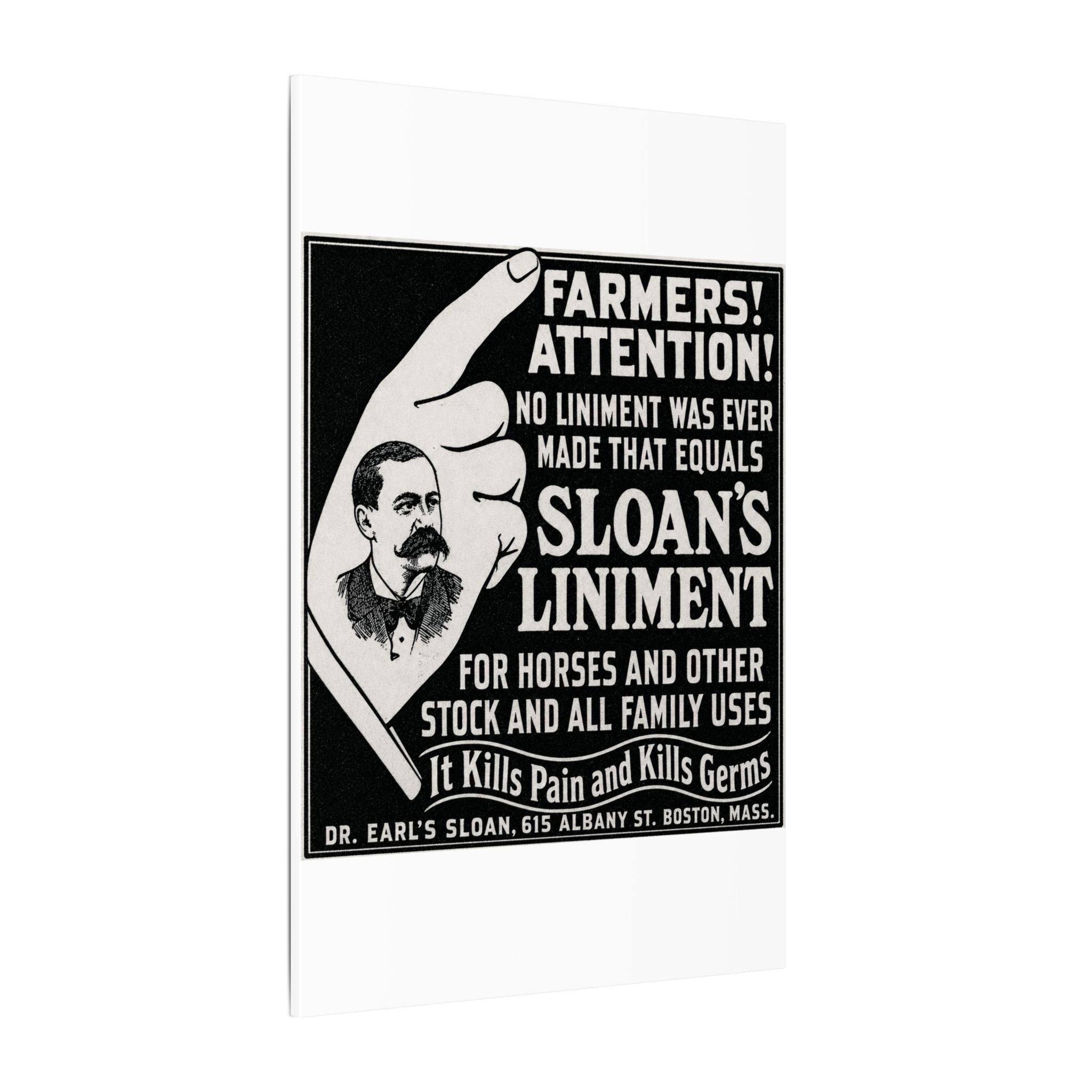 Dr. Sloan's Liniment — Vintage NC Newspaper Ad Canvas Print