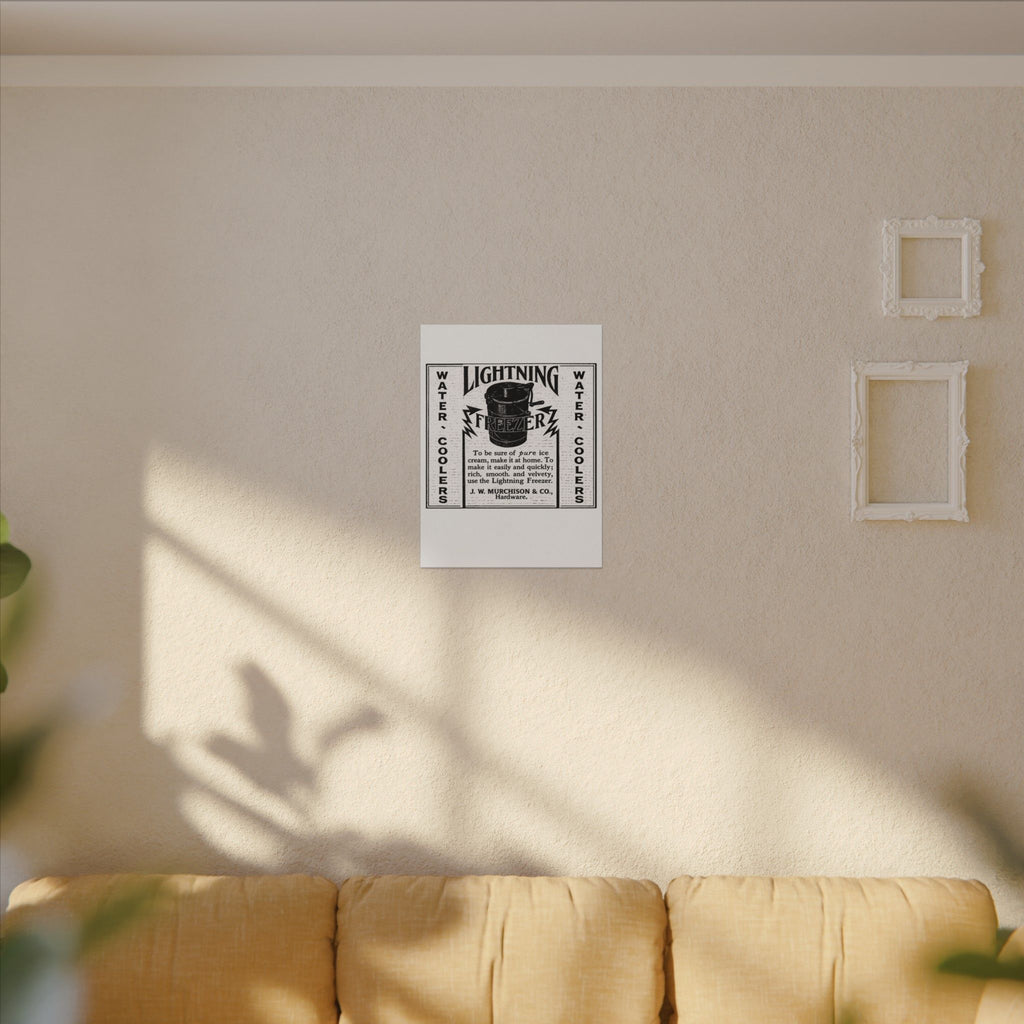 Lightning Freezer — Vintage NC Newspaper Ad Canvas Print