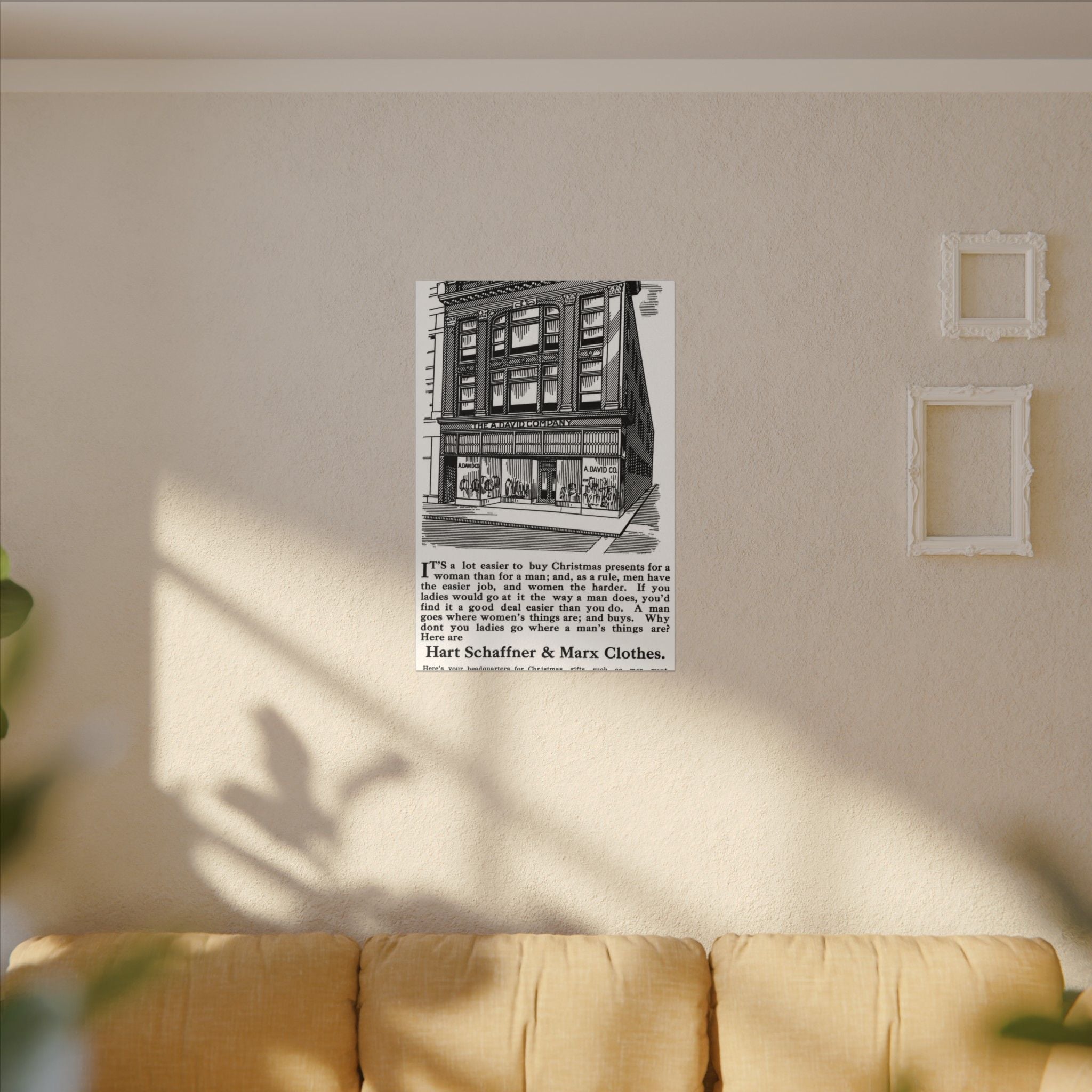 A. David & Co. — Vintage NC Newspaper Ad Canvas Print