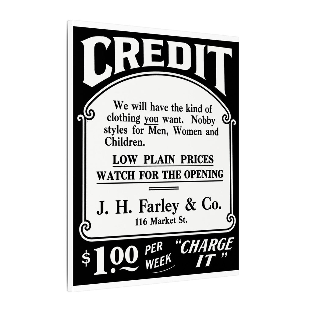 J.H. Farley & Co. — Vintage NC Newspaper Ad Canvas Print