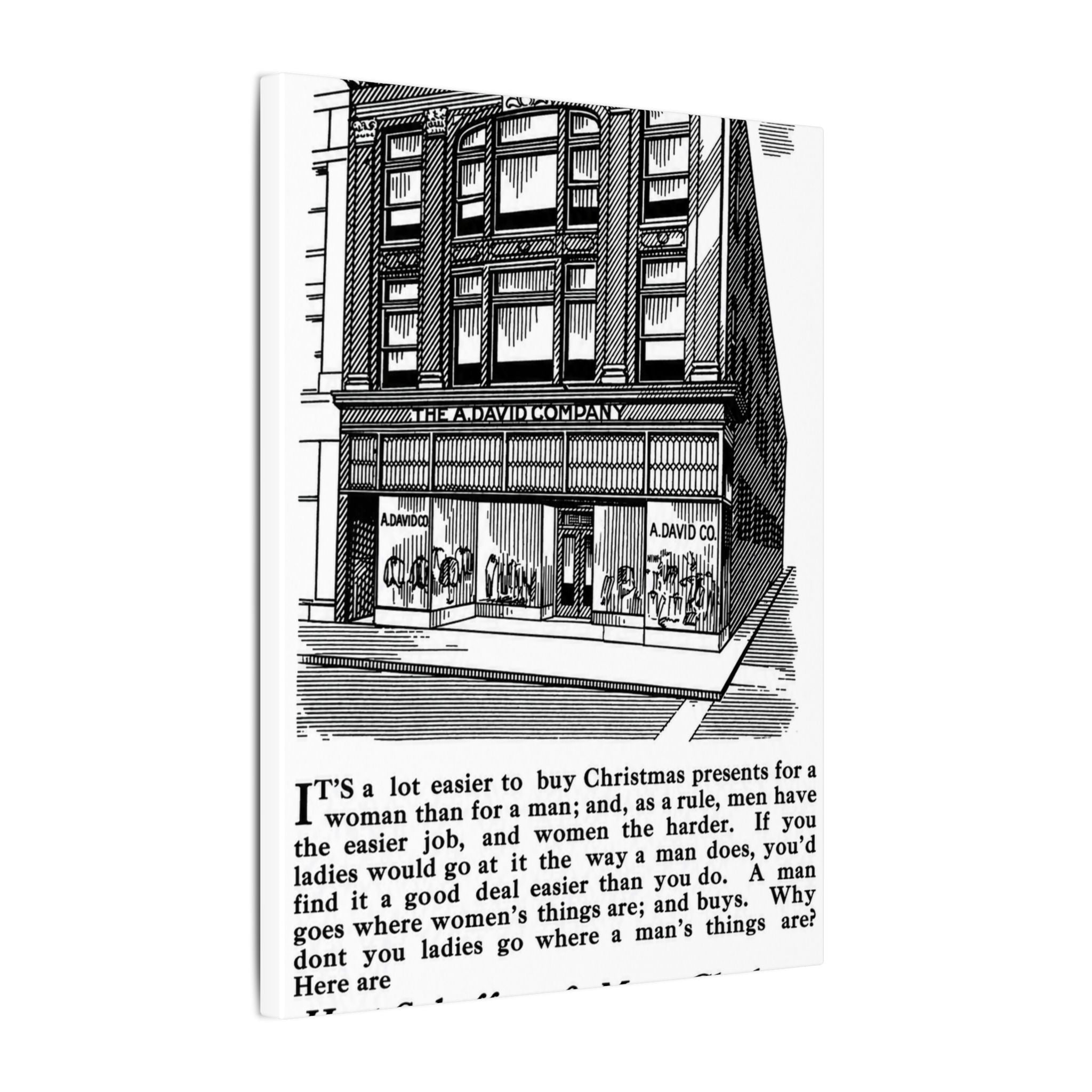 A. David & Co. — Vintage NC Newspaper Ad Canvas Print