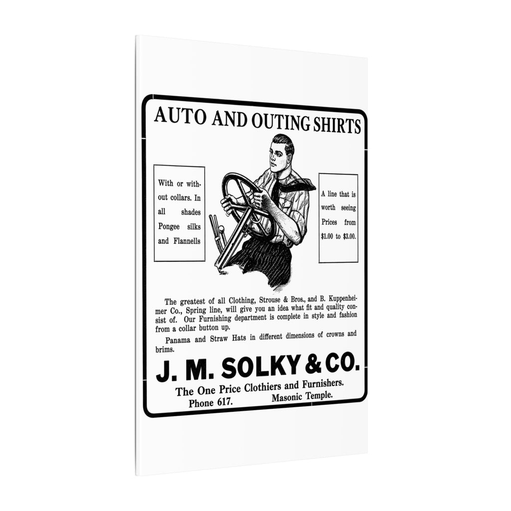 J.M. Solky & Co. — Vintage NC Newspaper Ad Canvas Print