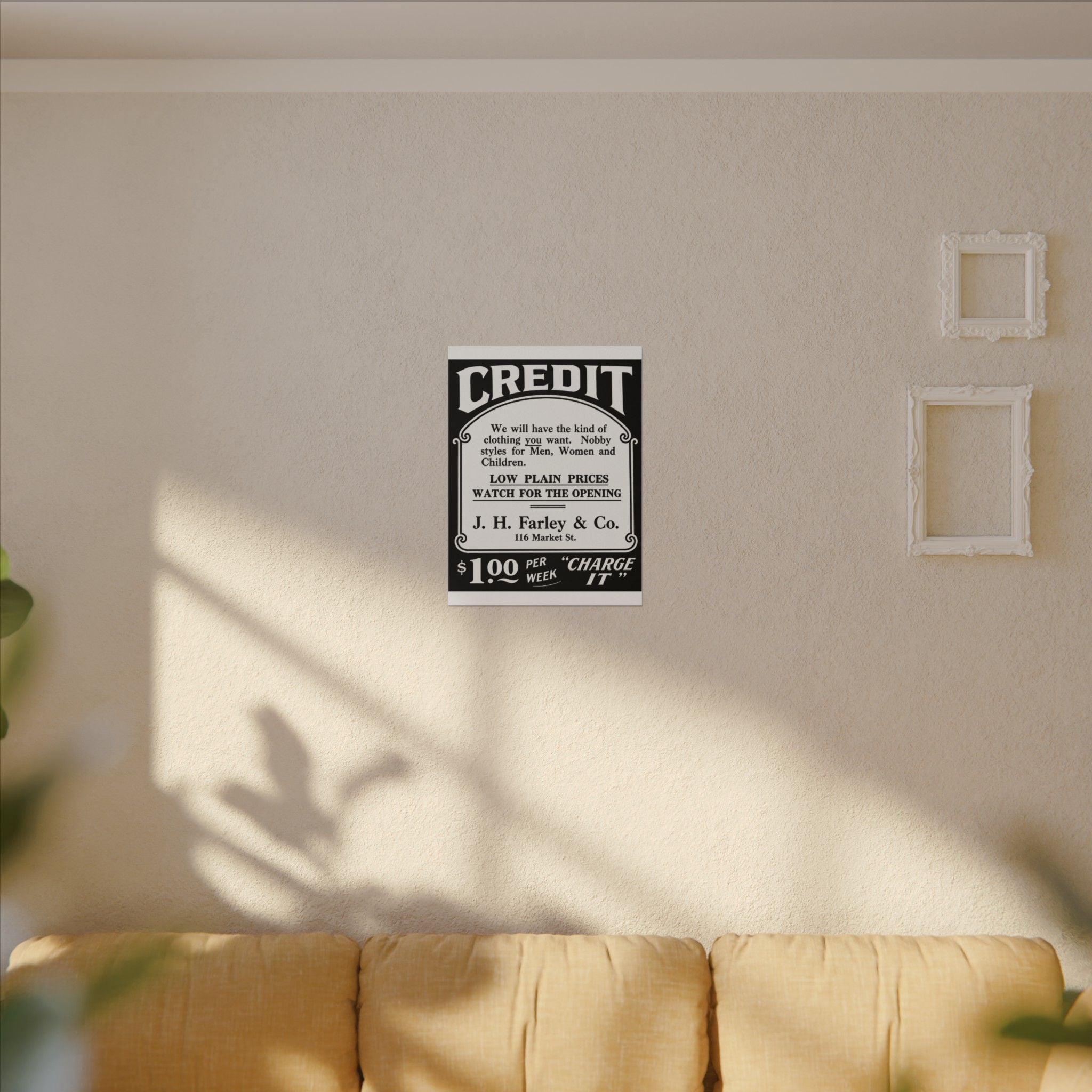 J.H. Farley & Co. — Vintage NC Newspaper Ad Canvas Print