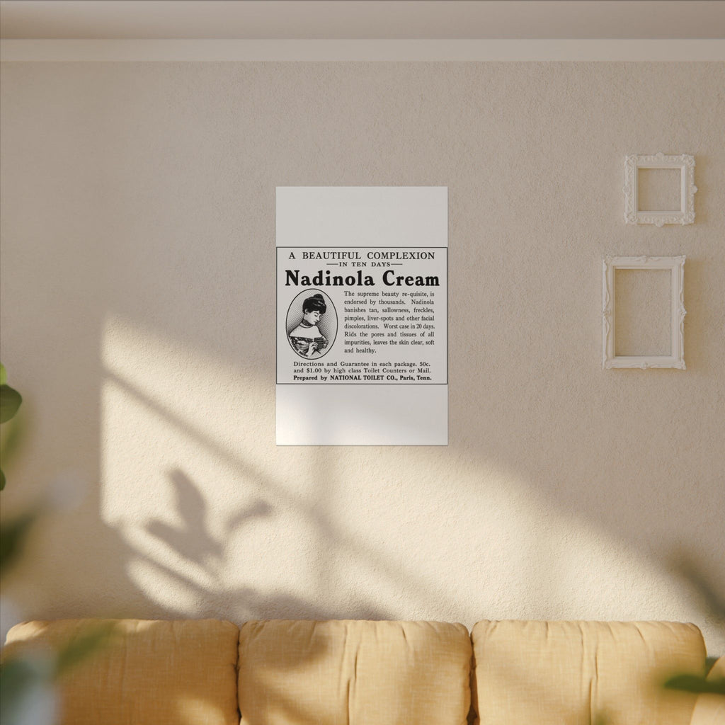 Nadinola Cream — Vintage NC Newspaper Ad Canvas Print