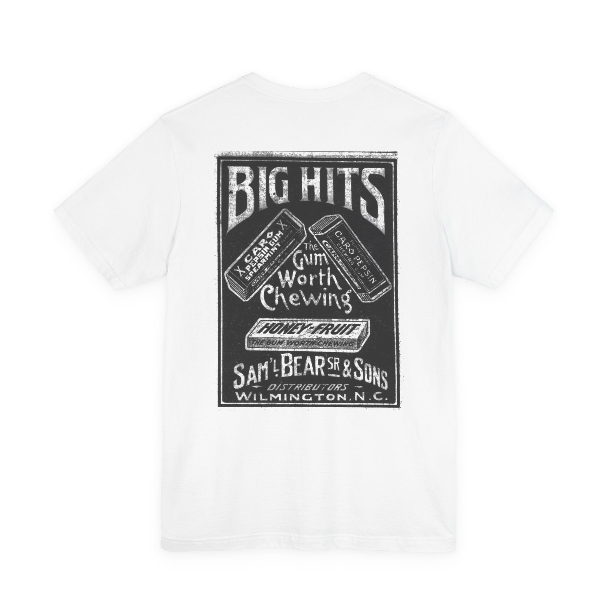Saml Bear & Sons Big Hits Gum — Vintage NC Newspaper Ad T-Shirt