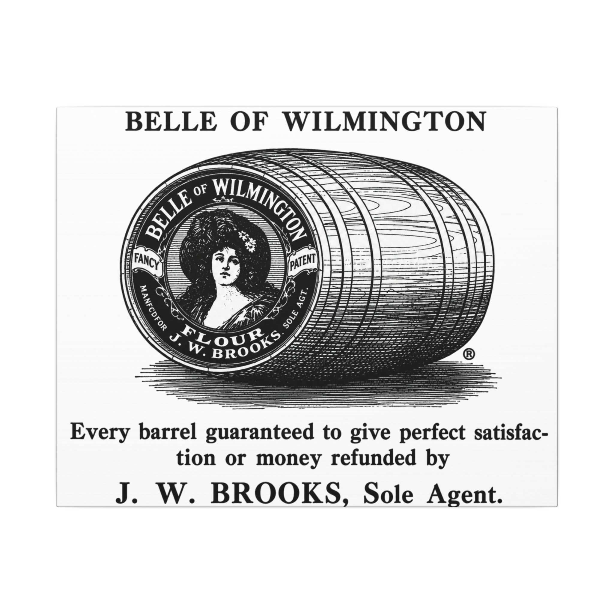 Belle of Wilmington Flour — Vintage NC Newspaper Ad Canvas Print
