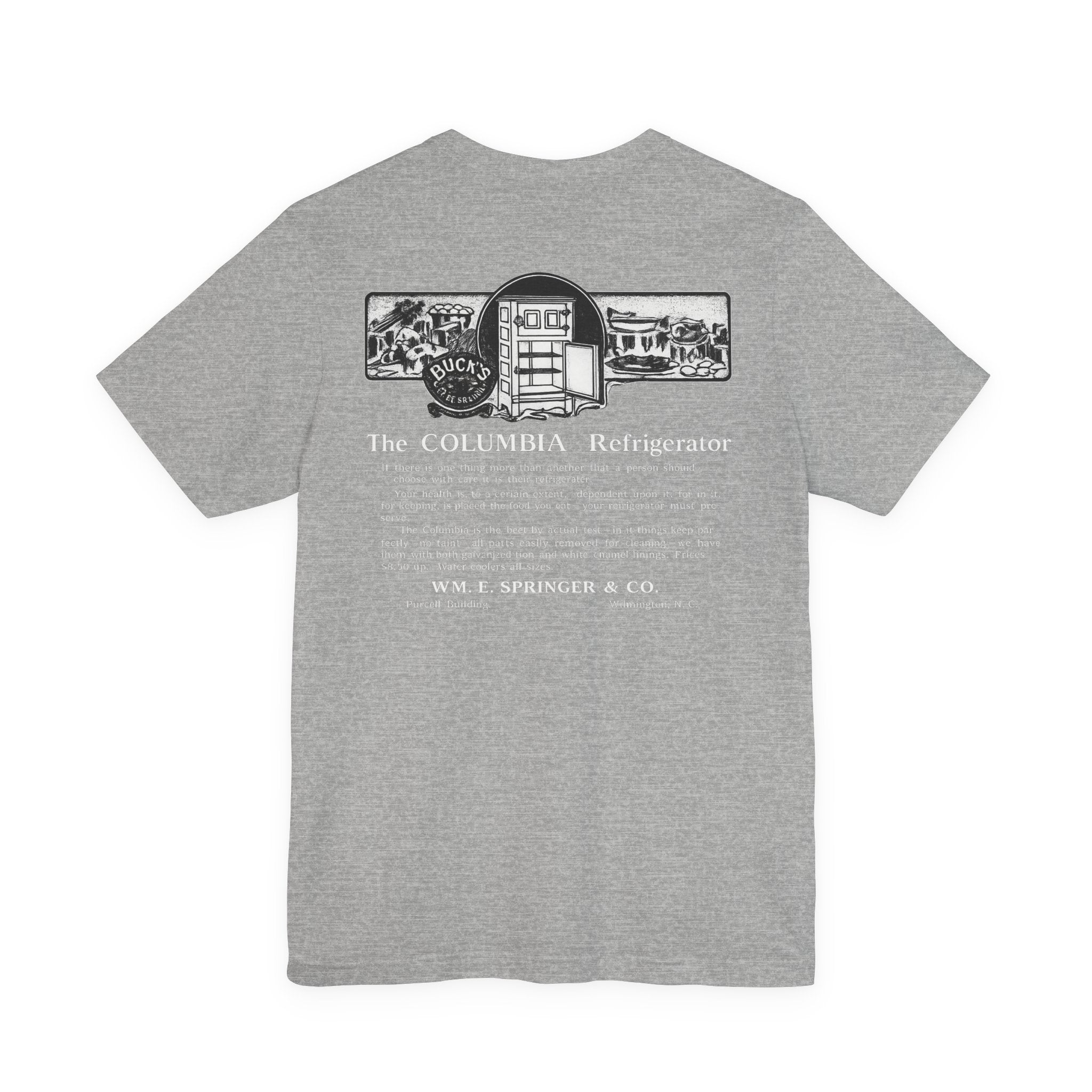 Wm. E. Springer Columbia Refrigerator — Vintage NC Newspaper Ad T-Shirt
