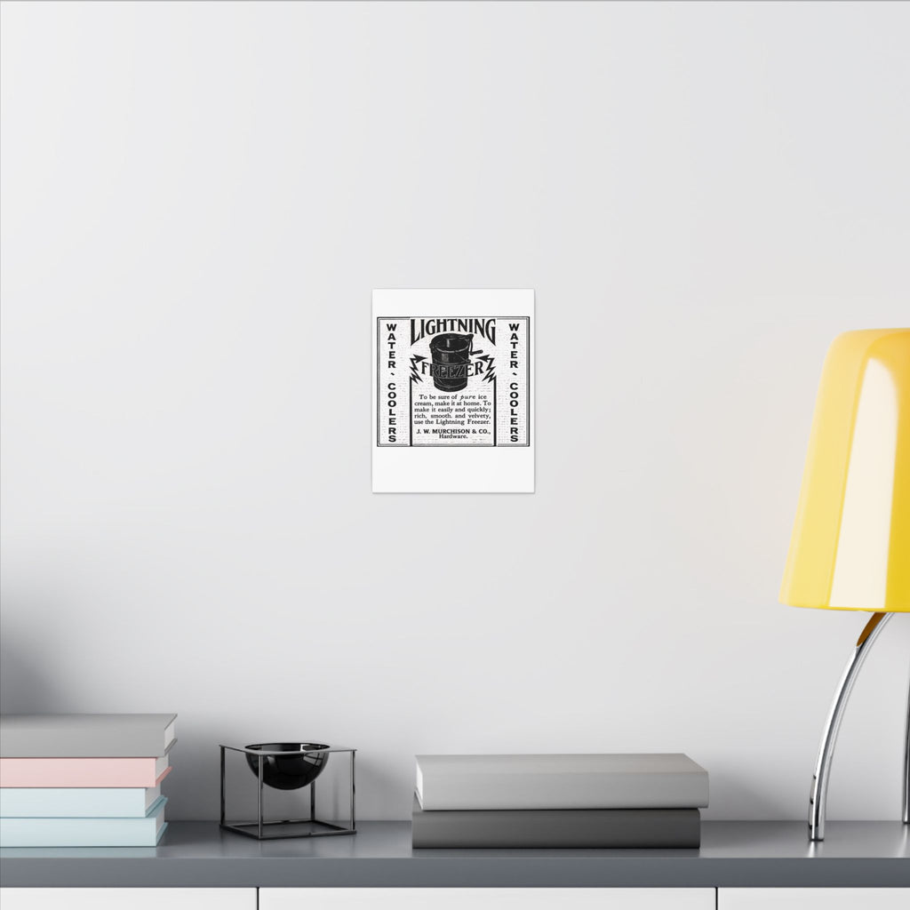 Lightning Freezer — Vintage NC Newspaper Ad Canvas Print