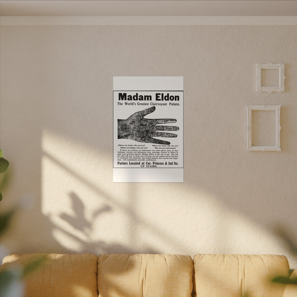 Madam Eldon Clairvoyant — Vintage NC Newspaper Ad Canvas Print