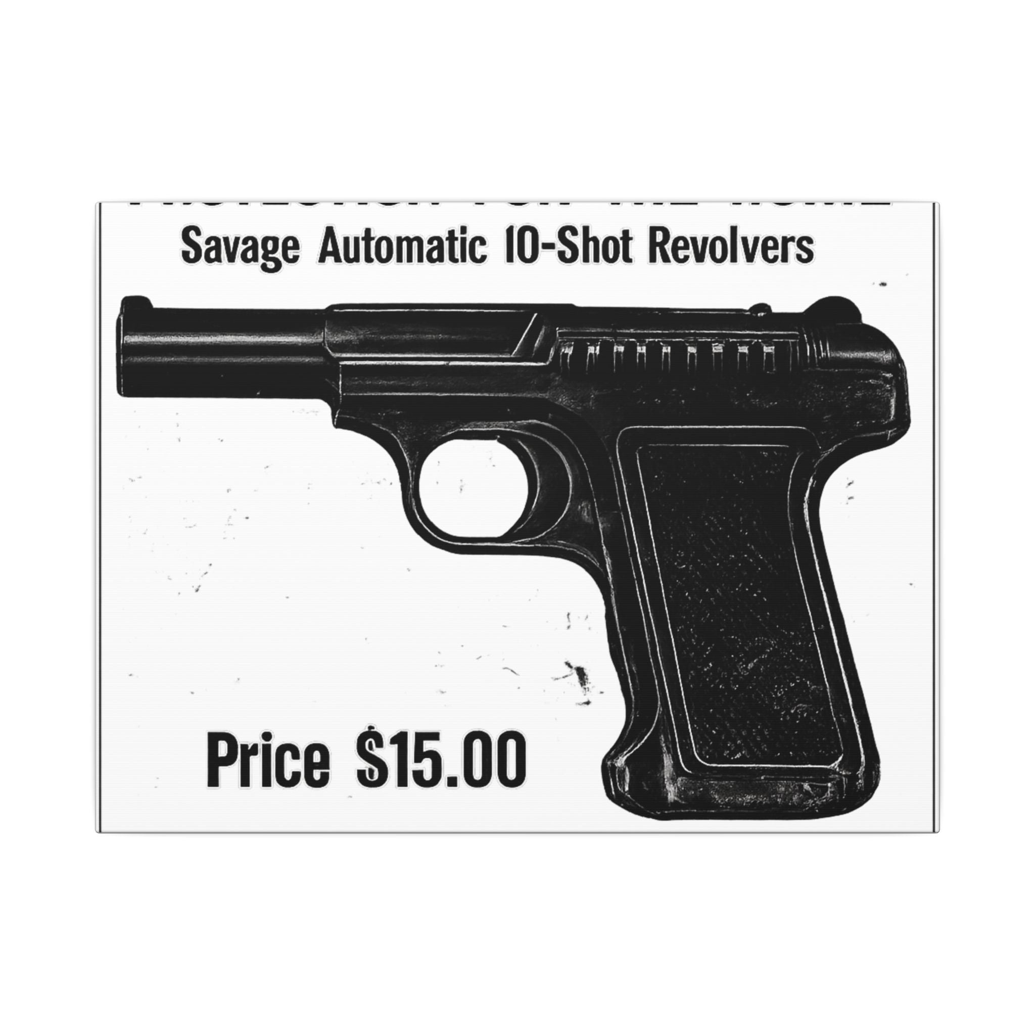 Savage Pistol — Vintage NC Newspaper Ad Canvas Print