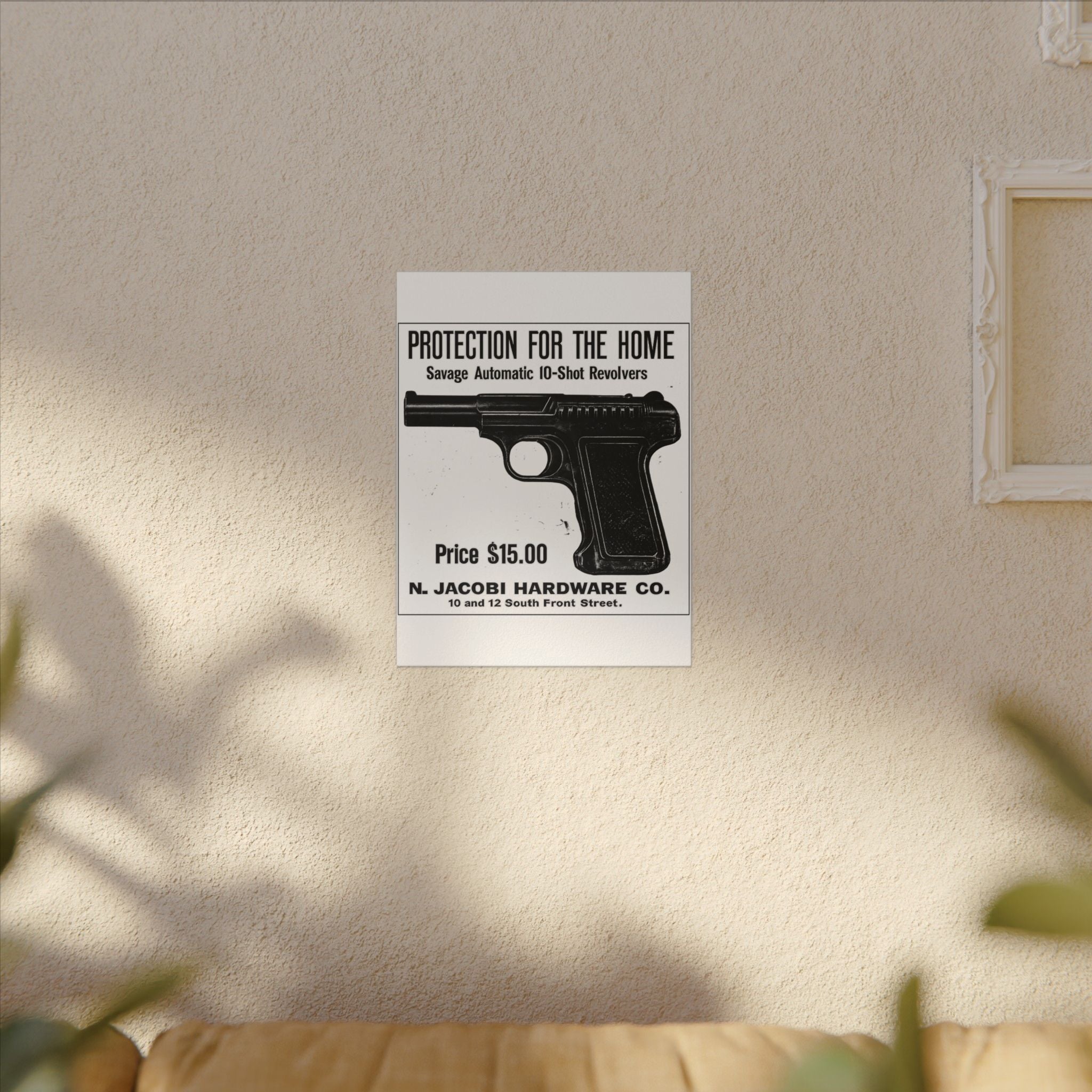Savage Pistol — Vintage NC Newspaper Ad Canvas Print