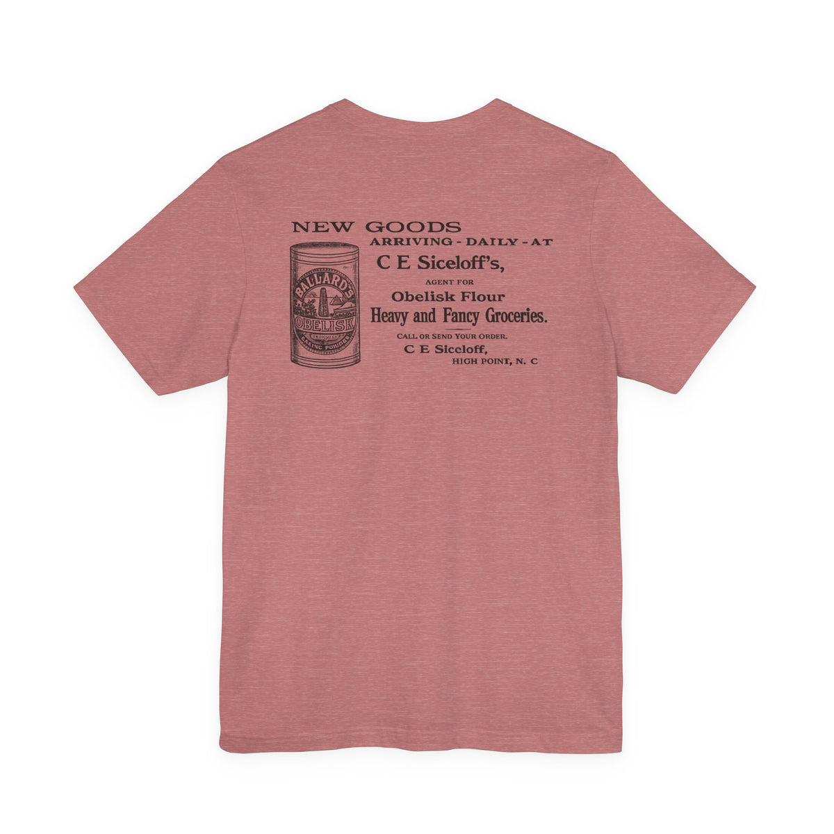 C.E. Siceloff Obelisk Flour vintage North Carolina ad T-shirt
