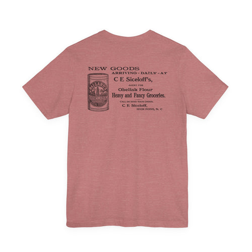 C.E. Siceloff Obelisk Flour vintage North Carolina ad T-shirt