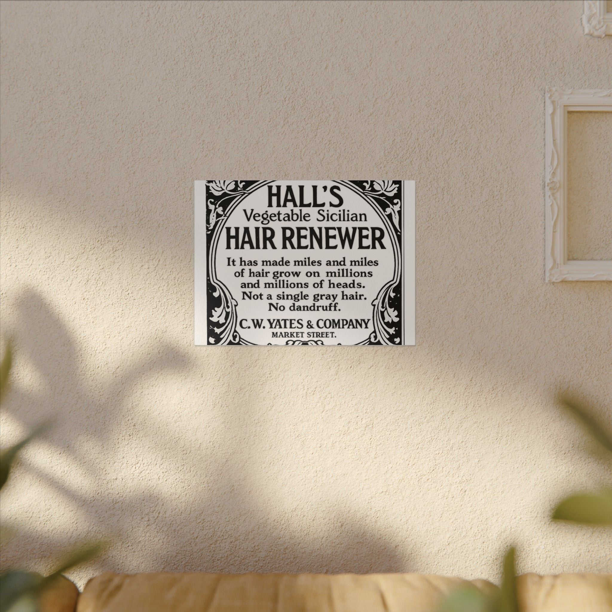 Hall's Hair Renewer — Vintage NC Newspaper Ad Canvas Print