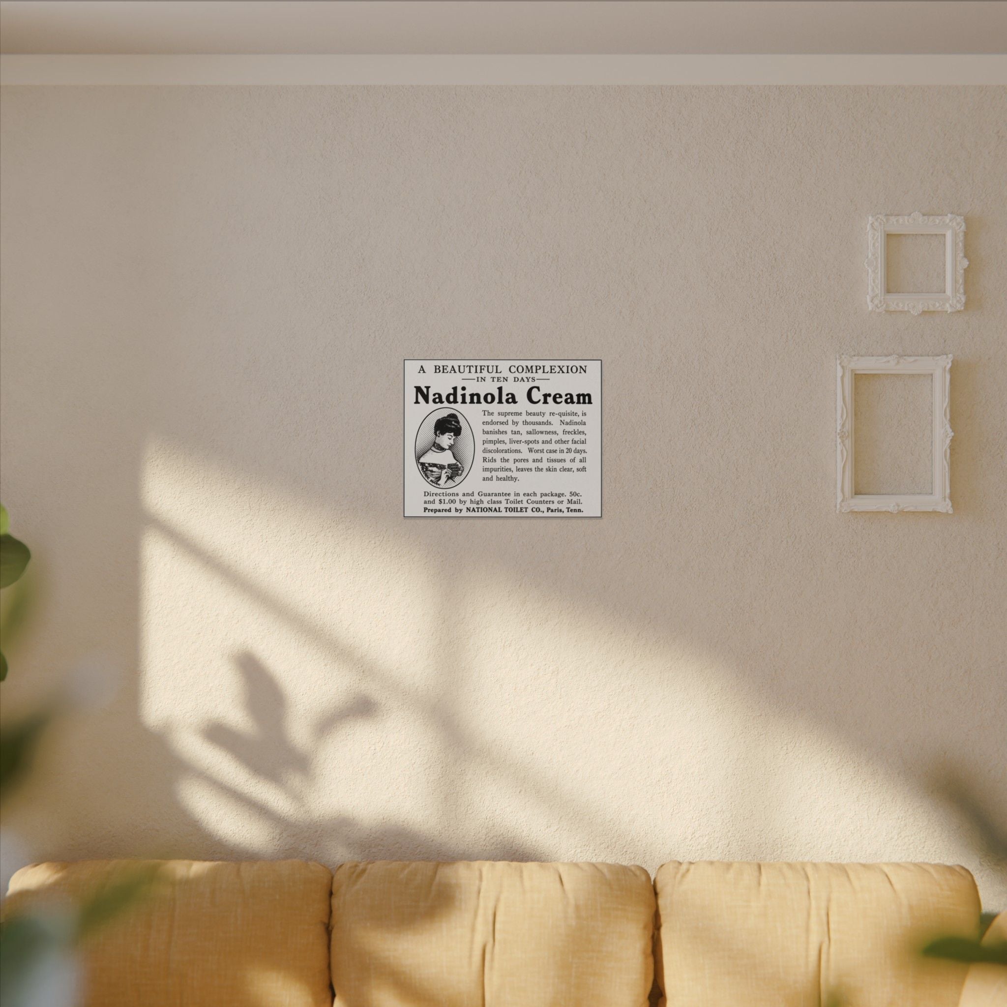 Nadinola Cream — Vintage NC Newspaper Ad Canvas Print