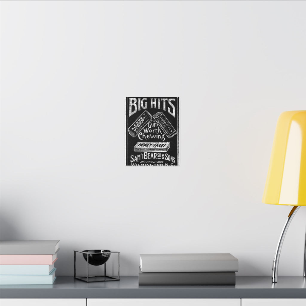 Saml Bear & Sons Big Hits Gum — Vintage NC Newspaper Ad Canvas Print