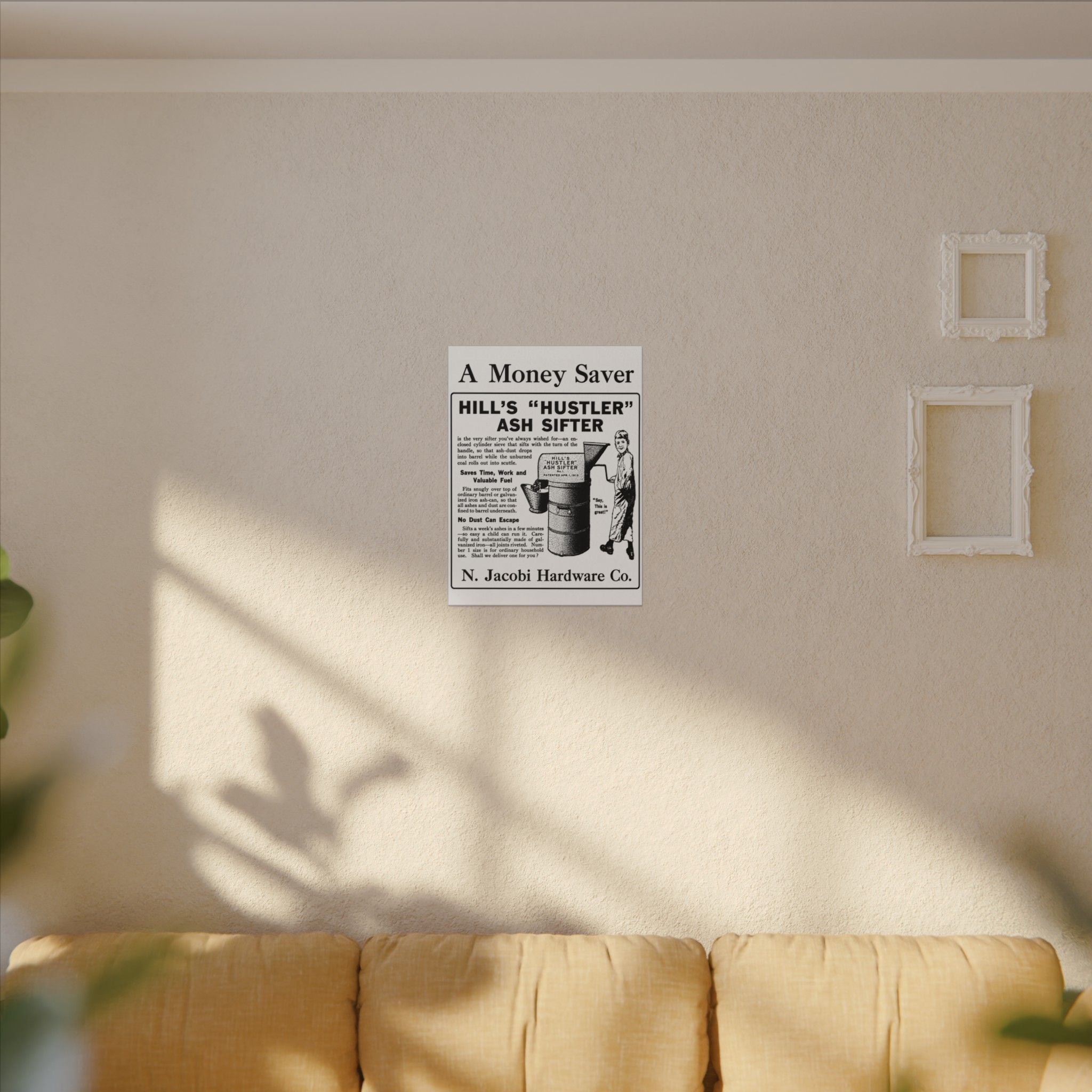 Copy of N. Jacobi Hardware - Hill's Ash Sifter — Vintage NC Newspaper Ad Canvas Print