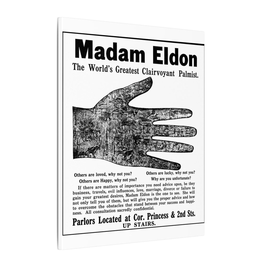 Madam Eldon Clairvoyant — Vintage NC Newspaper Ad Canvas Print