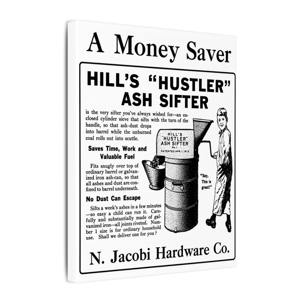 Copy of N. Jacobi Hardware - Hill's Ash Sifter — Vintage NC Newspaper Ad Canvas Print