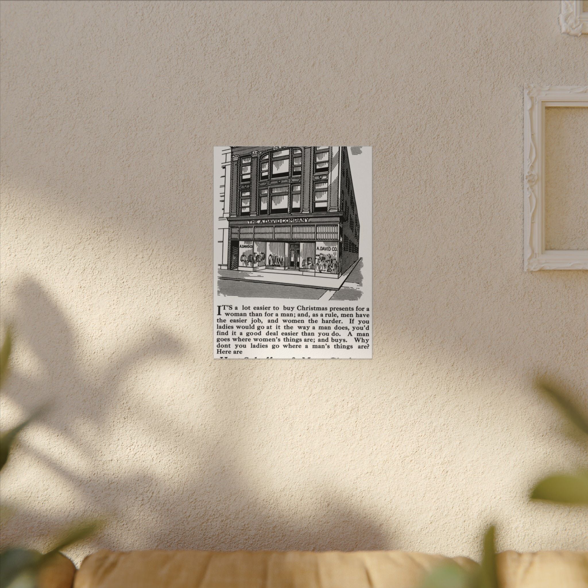 A. David & Co. — Vintage NC Newspaper Ad Canvas Print