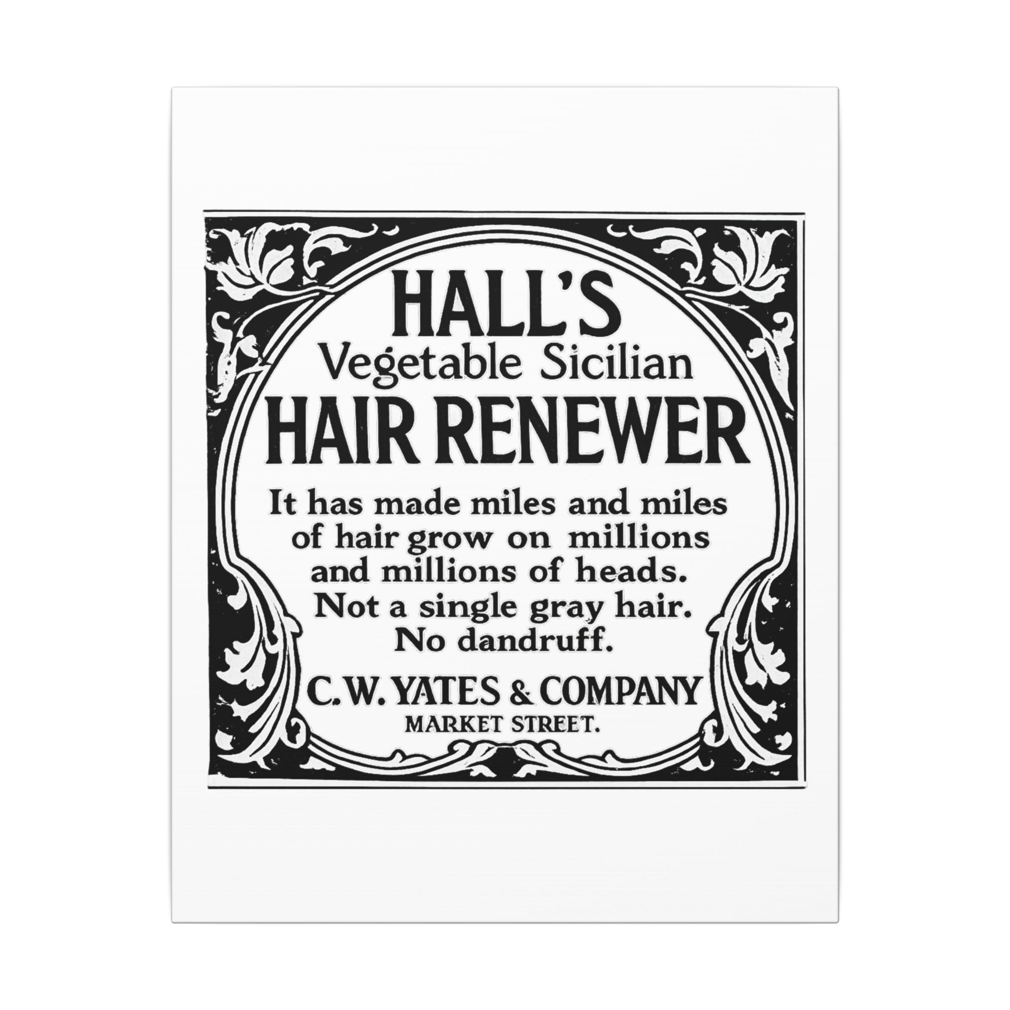 Hall's Hair Renewer — Vintage NC Newspaper Ad Canvas Print