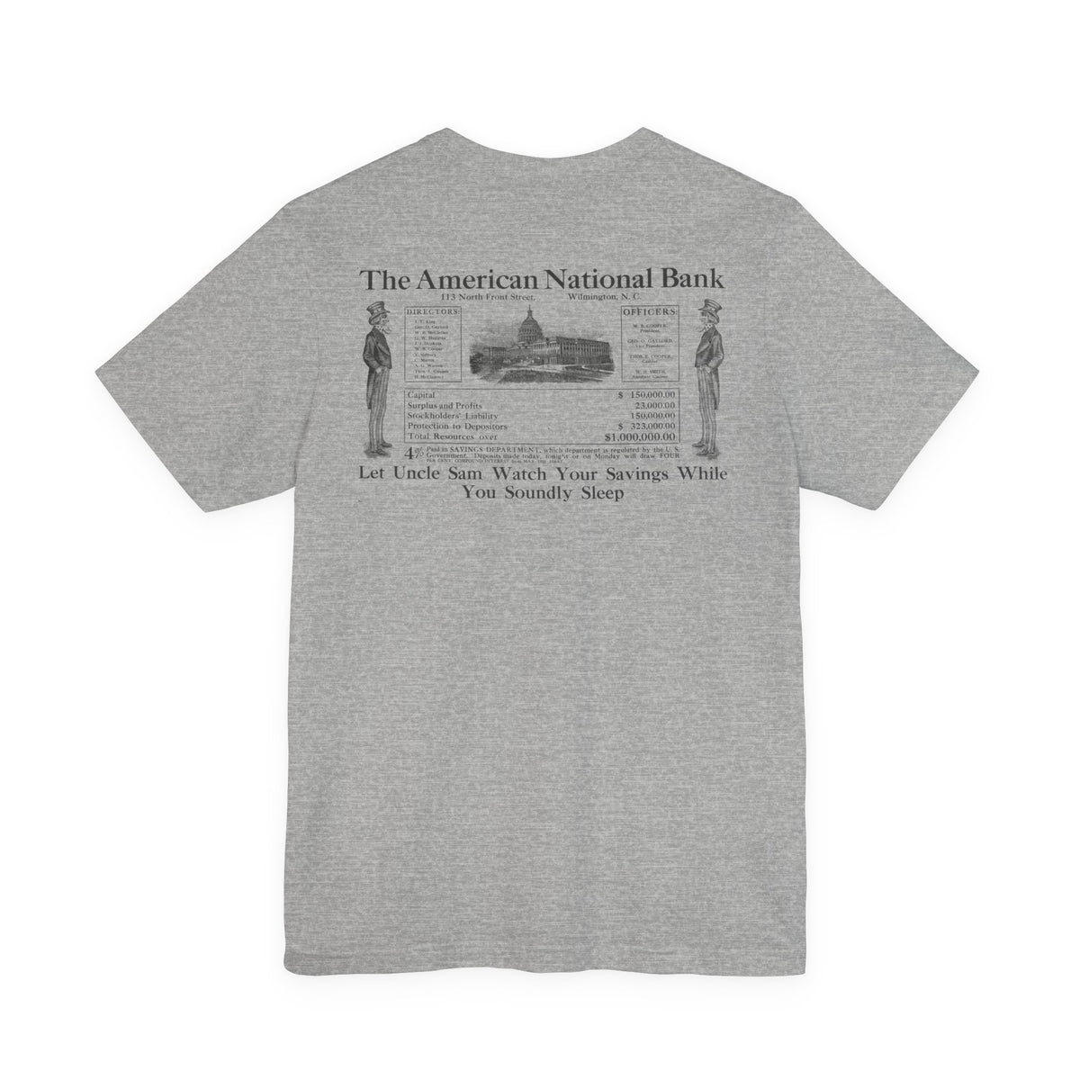 American National Bank — Vintage NC Newspaper Ad T-Shirt