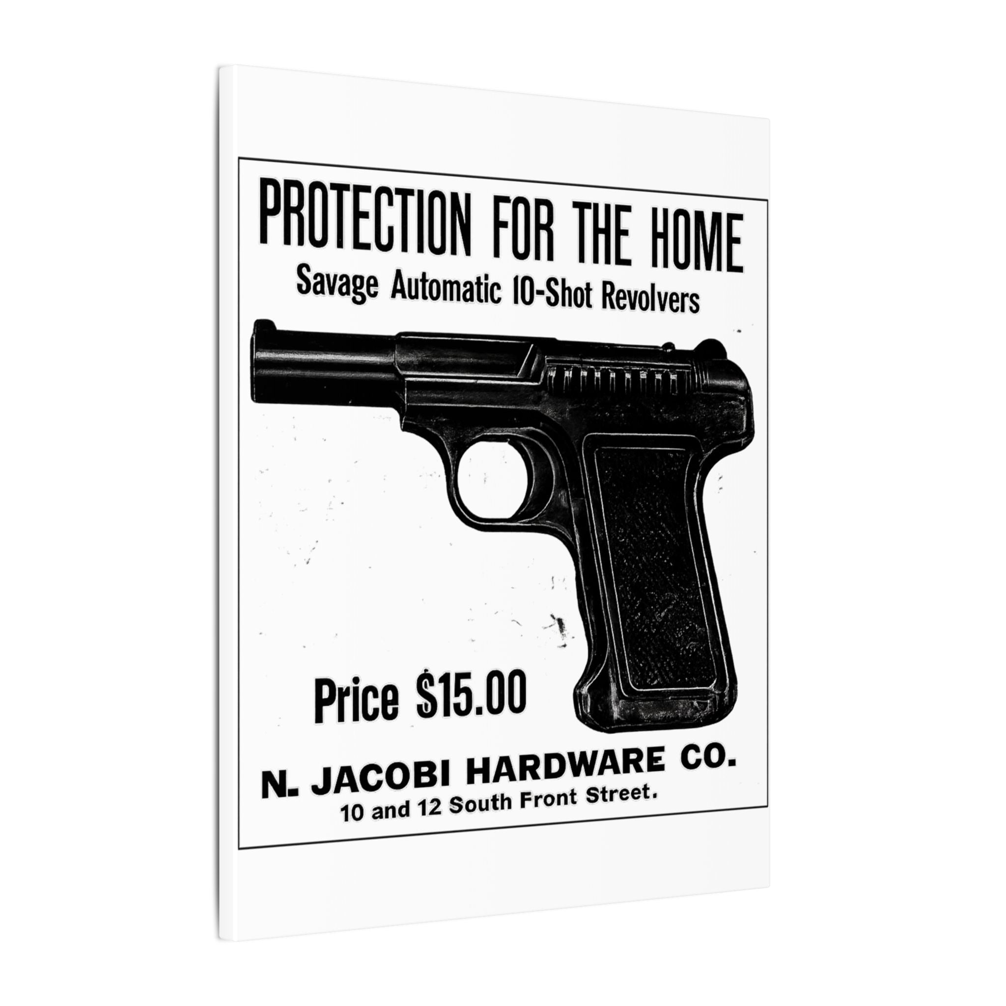 Savage Pistol — Vintage NC Newspaper Ad Canvas Print