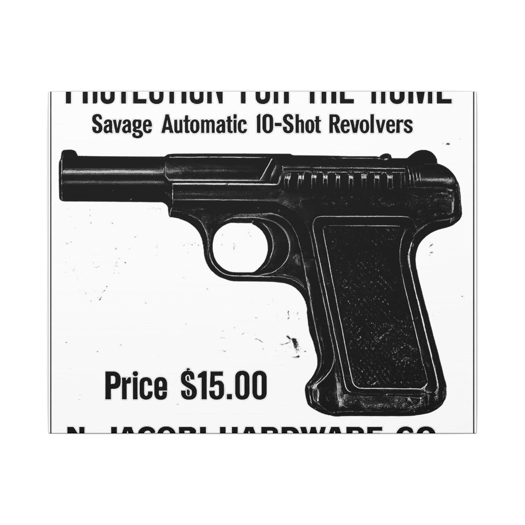 Savage Pistol — Vintage NC Newspaper Ad Canvas Print